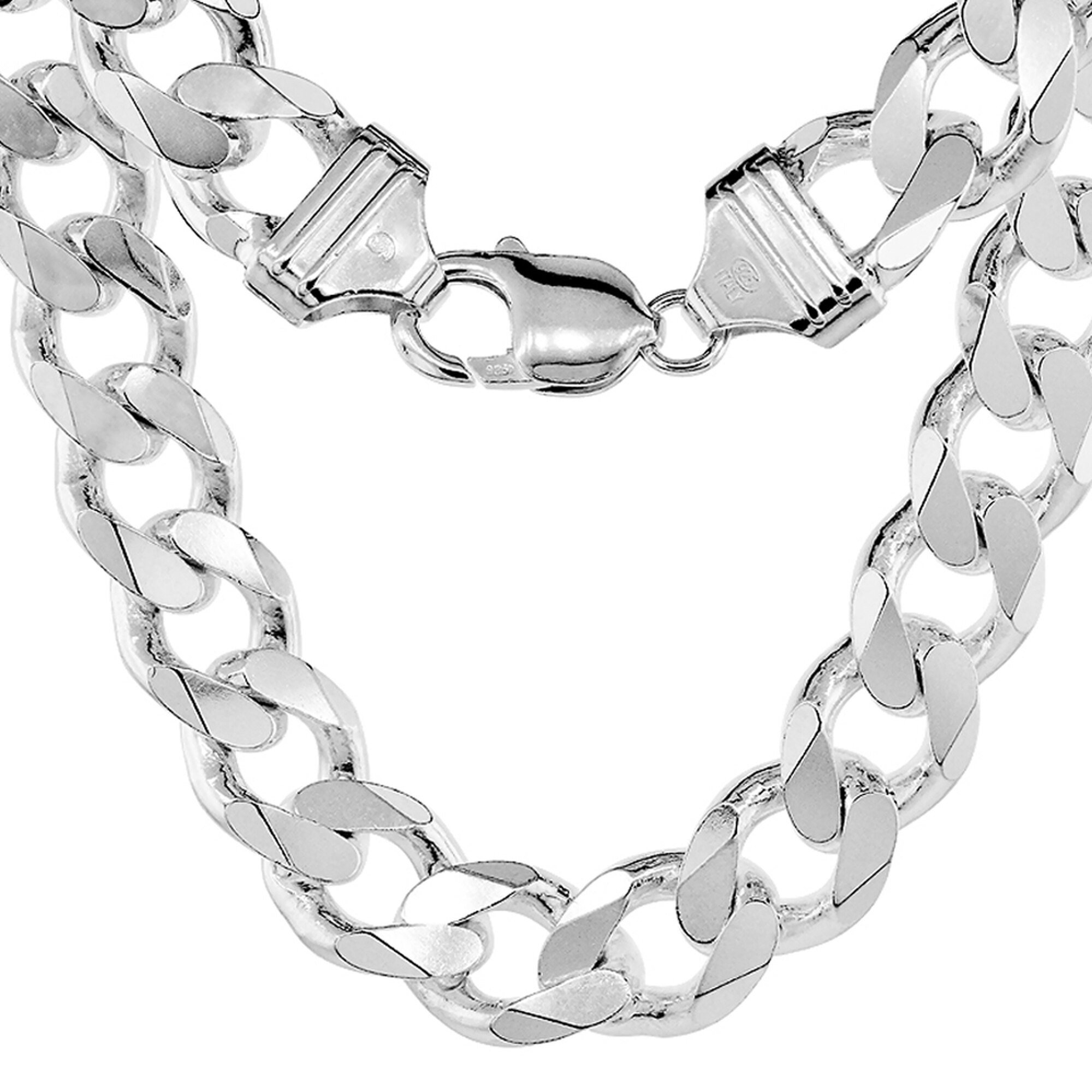 Sterling Silver (Nickel Free) 15 Mm Curb Link Bracelet 9 Inches