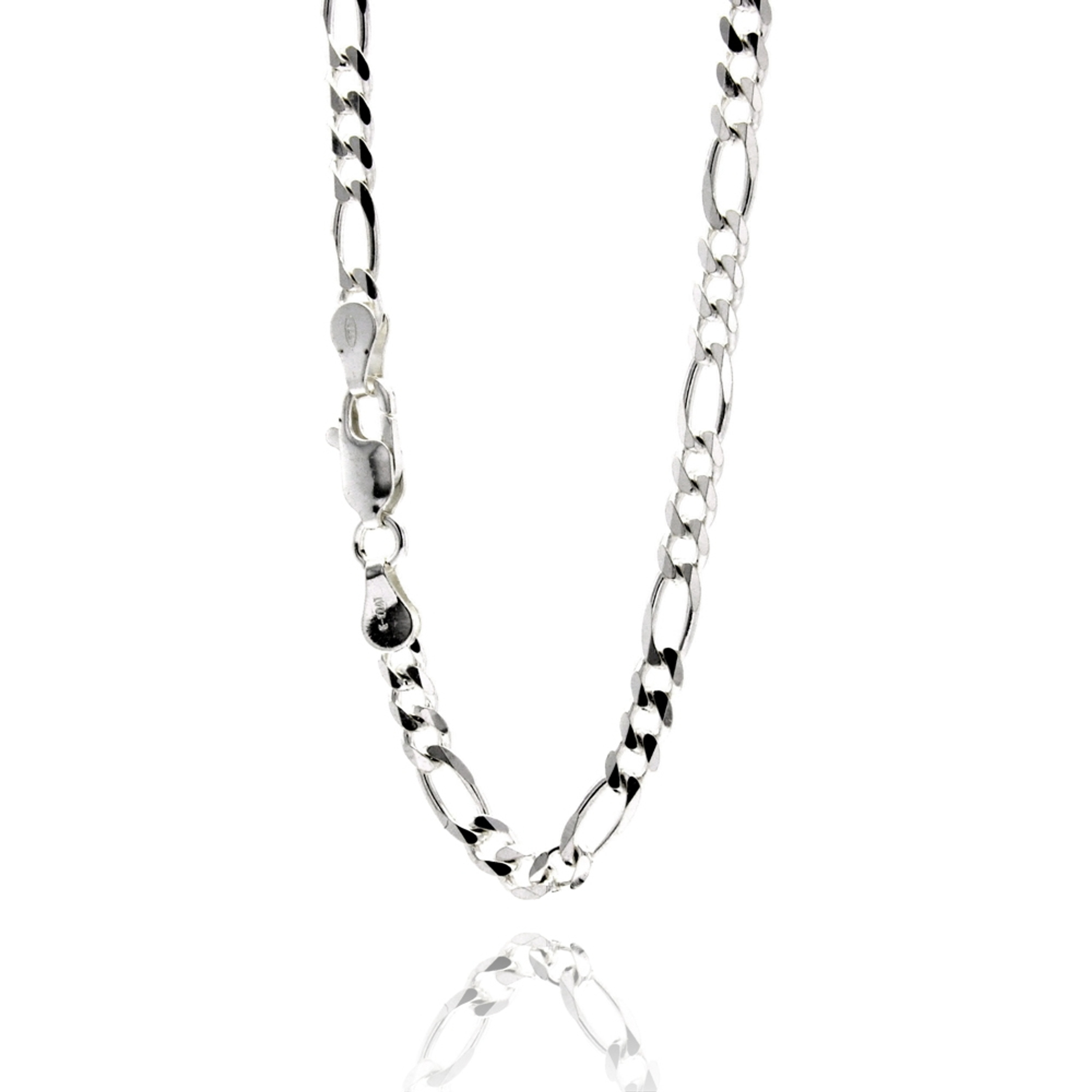 Sterling Silver (Nickel Free) 4 Mm Figaro Bracelet 8 Inches Sterling Silver (Nickel Free) 4 Mm Figaro Bracelet 8 Inches