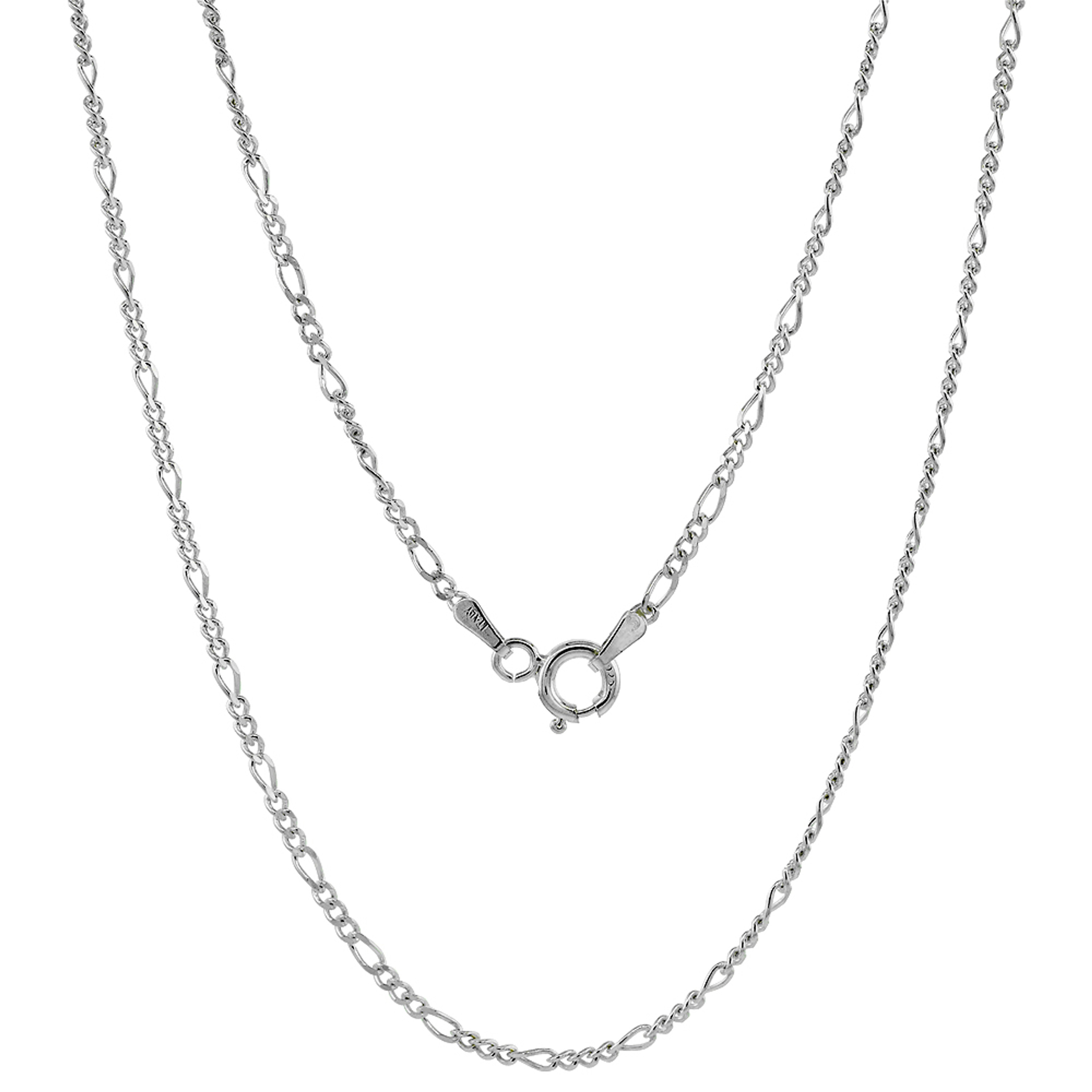 Sterling Silver "Nickel Free" 2 Mm Figaro Chain 20" Sterling Silver "Nickel Free" 2 Mm Figaro Chain 20"