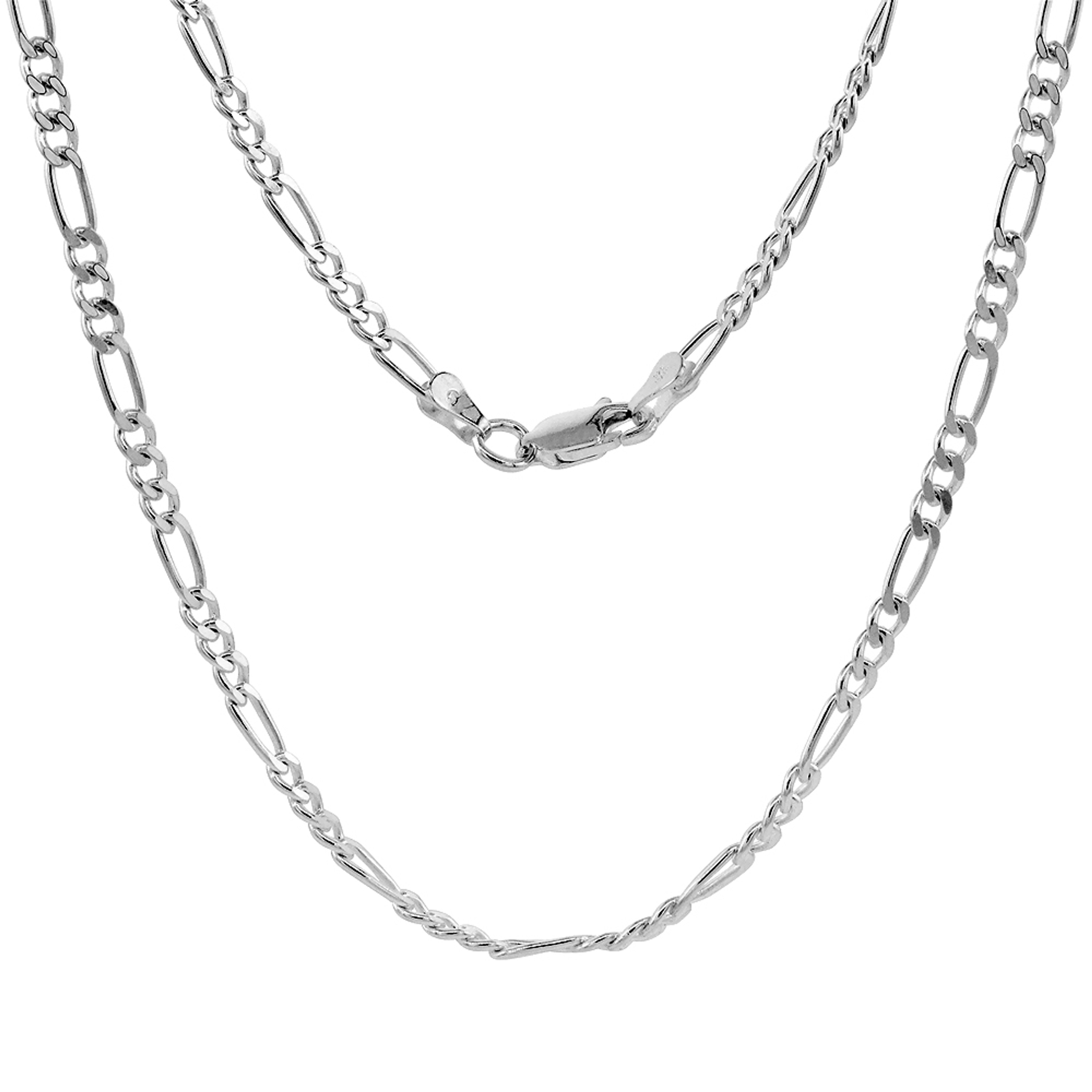 Sterling Silver "Nickel Free" 3 Mm Figaro Chain 16" Sterling Silver "Nickel Free" 3 Mm Figaro Chain 16"