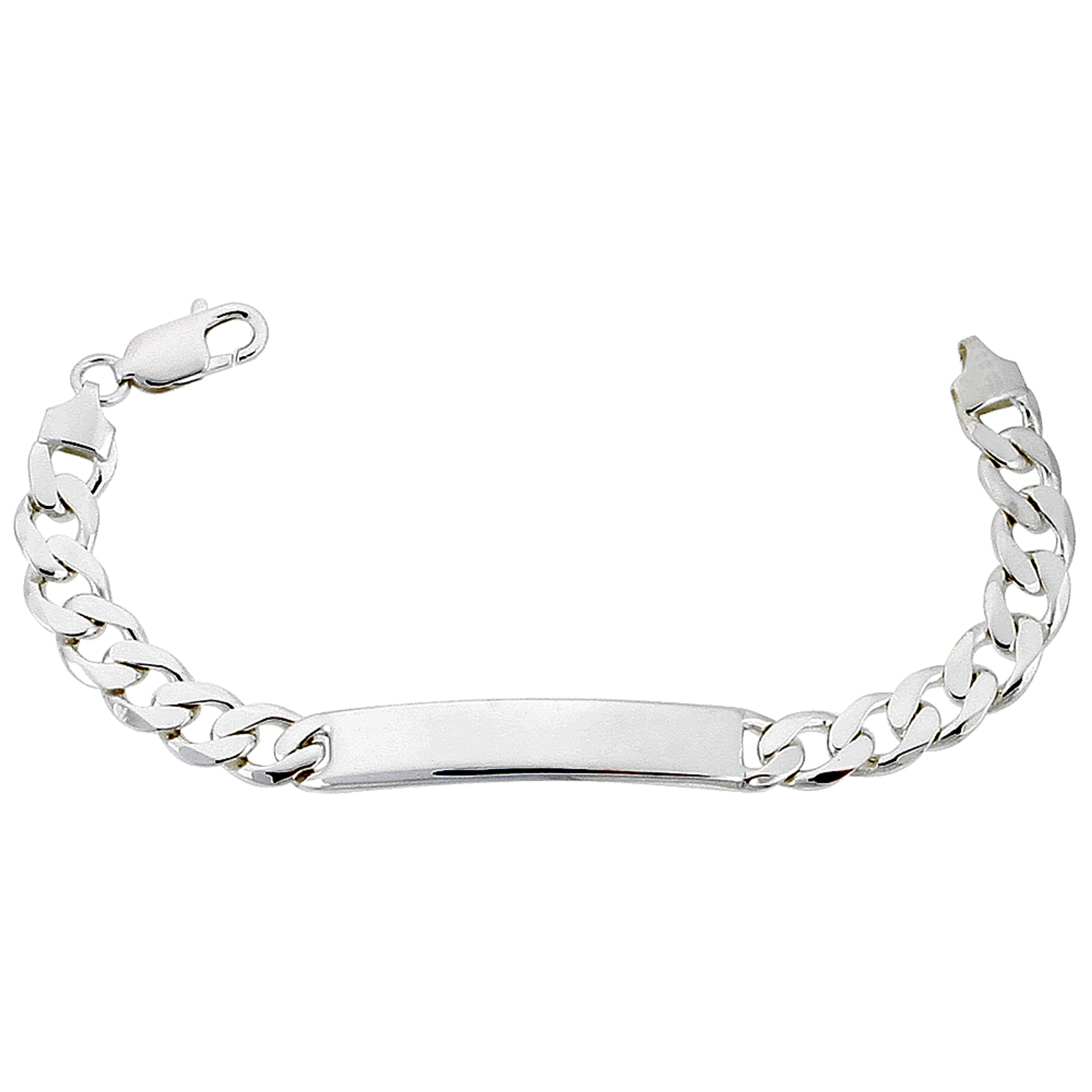 Sterling Silver 9mm Curb ID bracelet 8 Inches