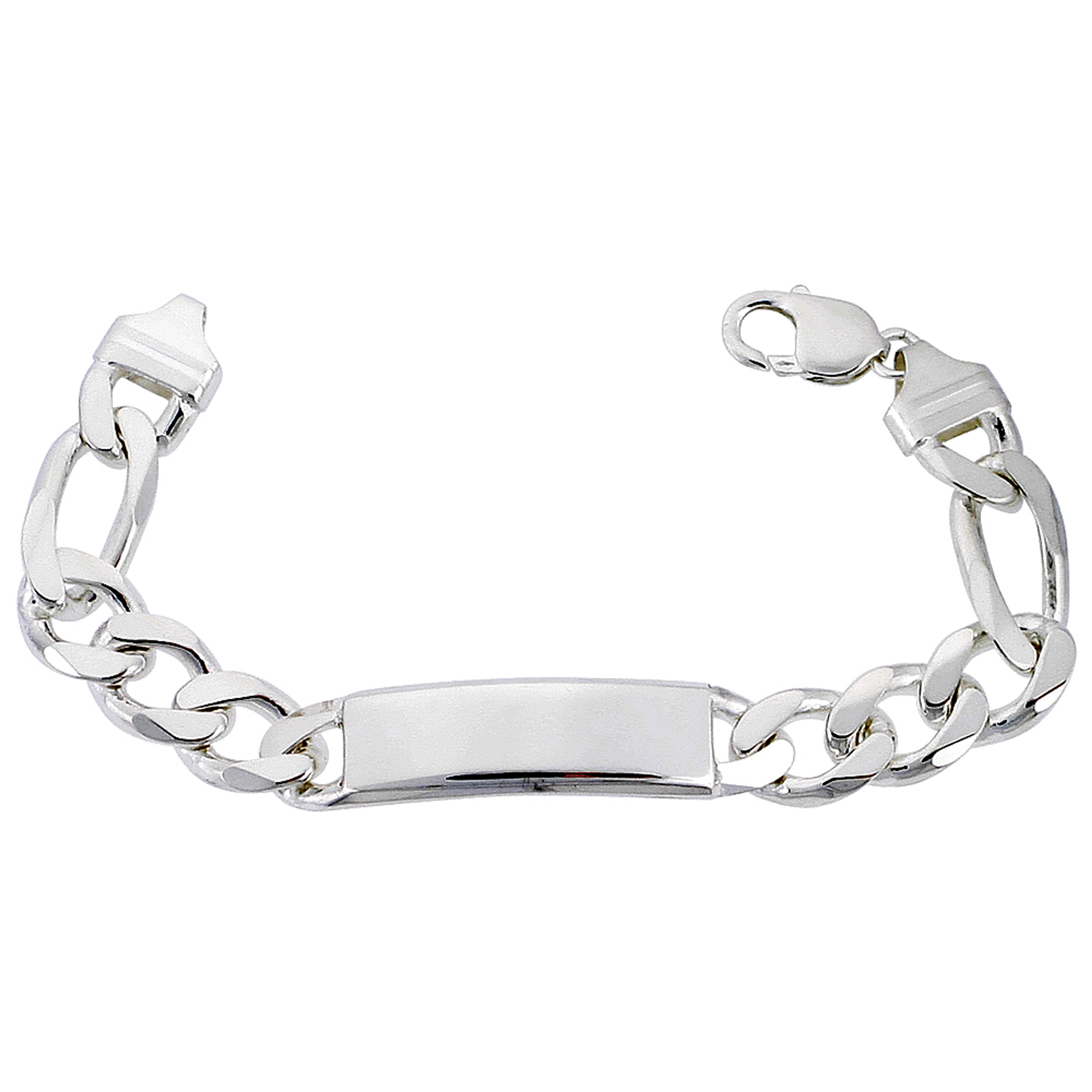 Sterling Silver 12mm (Nickel Free) Figaro ID bracelet 8 Inches