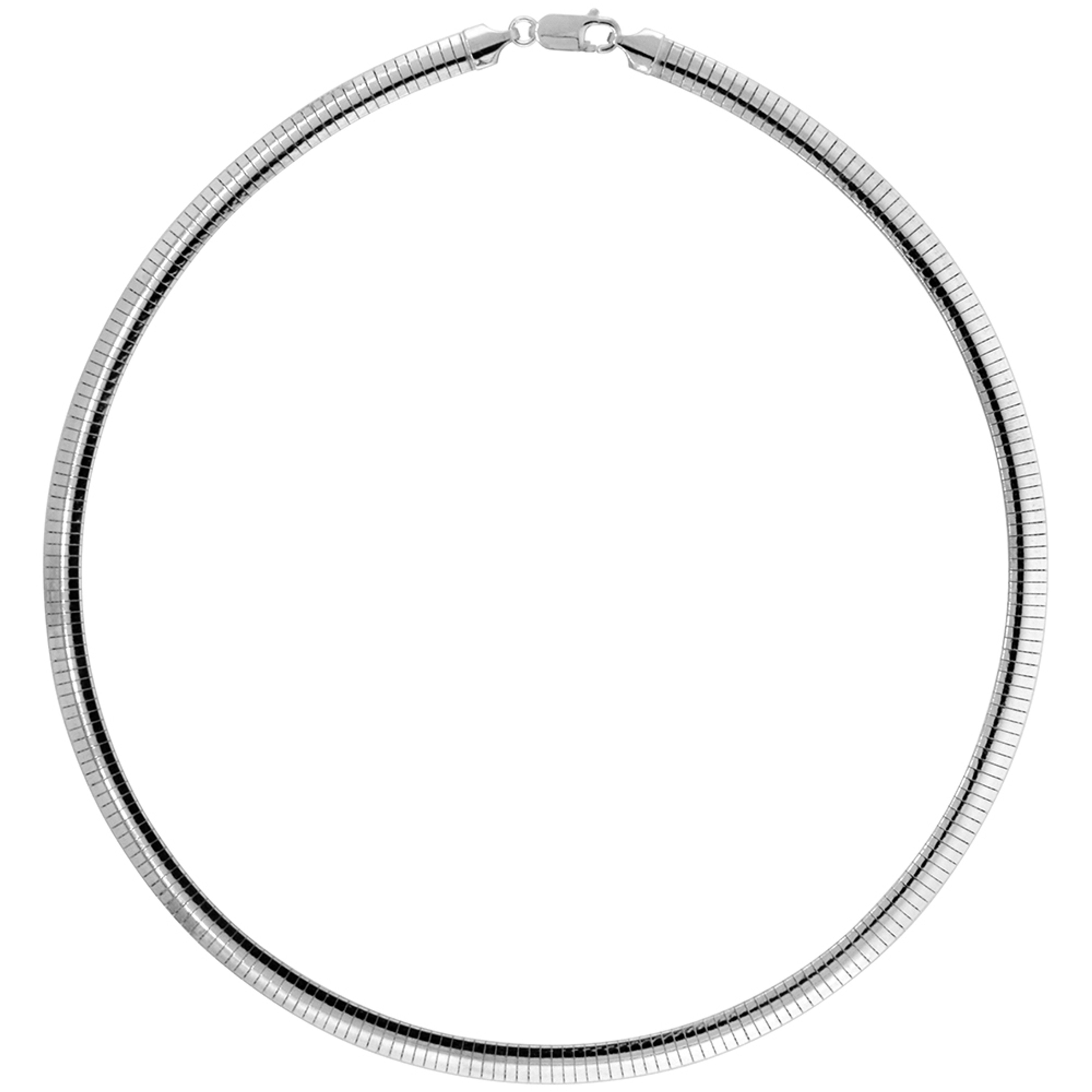 Sterling Silver 6 Mm Omega Necklace - 18 Inch