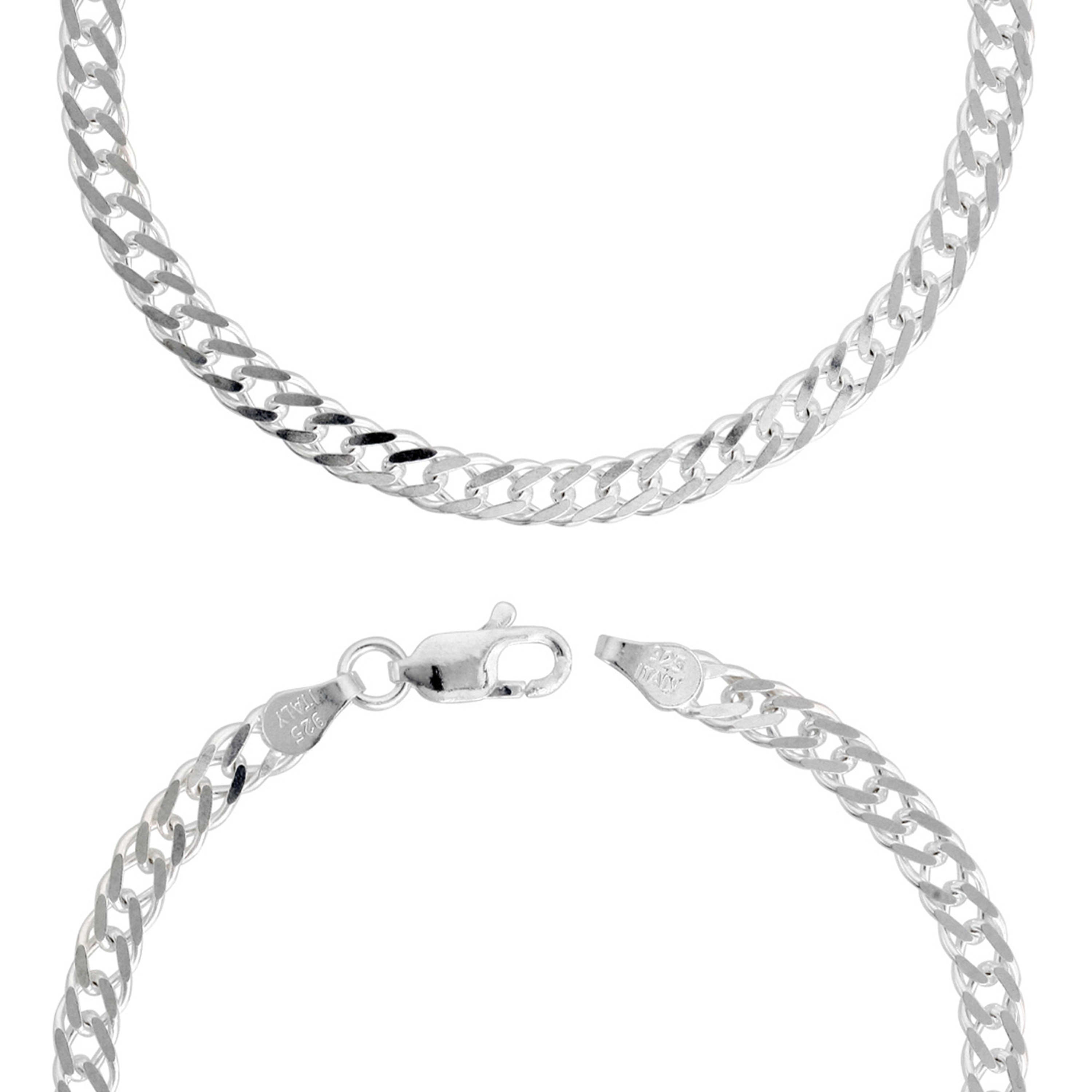 Sterling Silver (Nickel Free) 4mm Double Link Chain 18 Inches Sterling Silver (Nickel Free) 4mm Double Link Chain 18 Inches