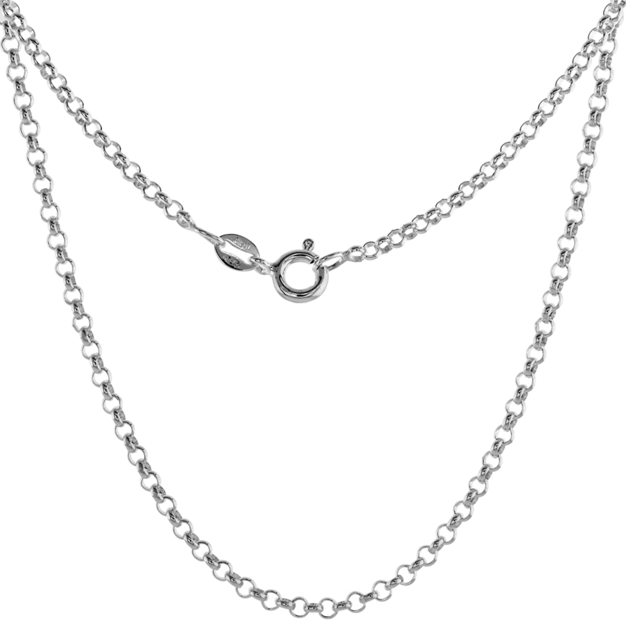 Sterling Silver "nickle Free" 2.5 Mm Rolo Chain 20"