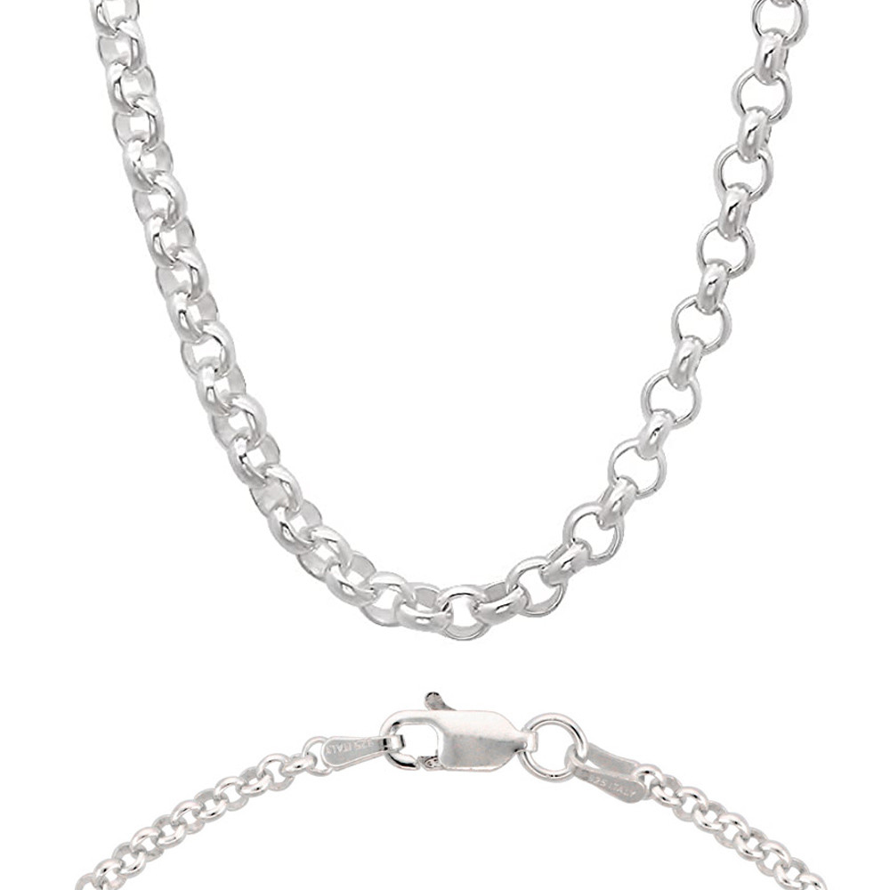 Sterling Silver "nickle Free" 4 Mm Rolo Chain 24"