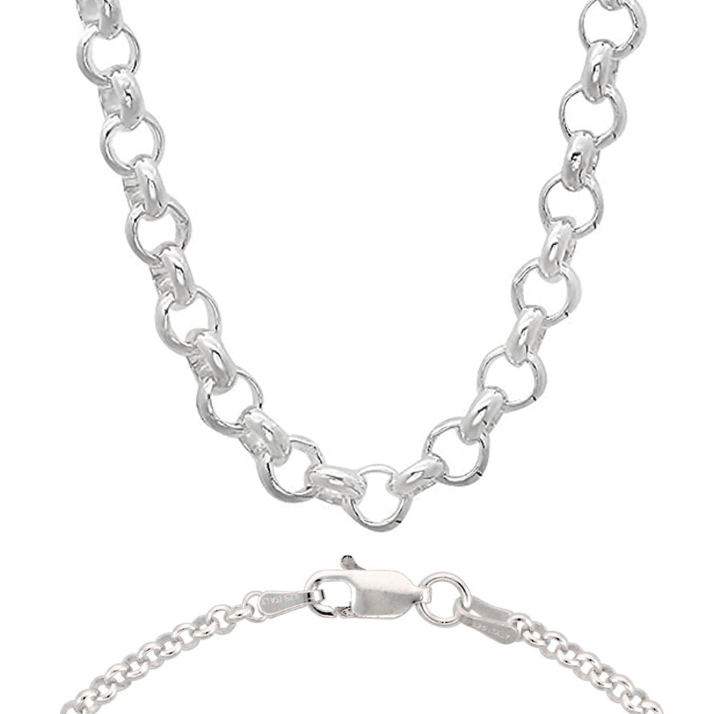 Sterling Silver Nickle Free 6 mm Rolo Chain 18