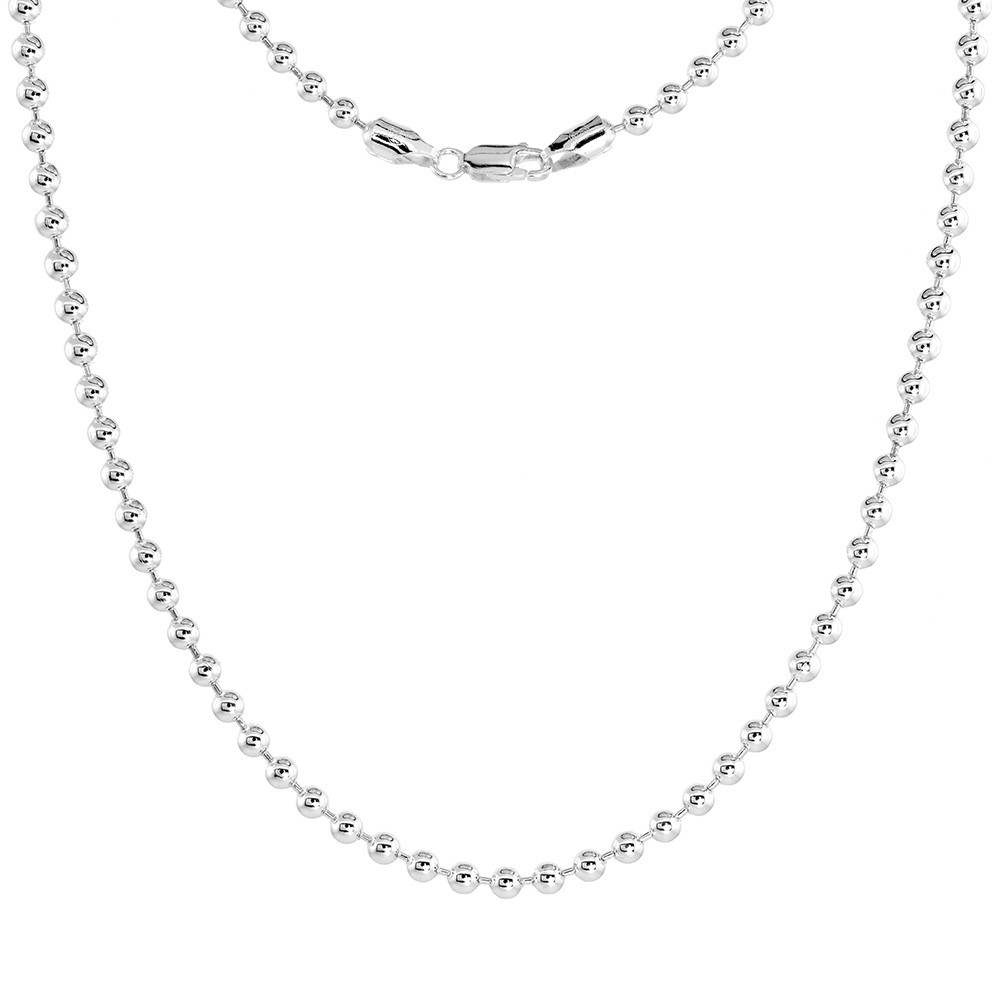 Sterling Silver (Nickel Free) 4 Mm Ball Chain 22 Inches