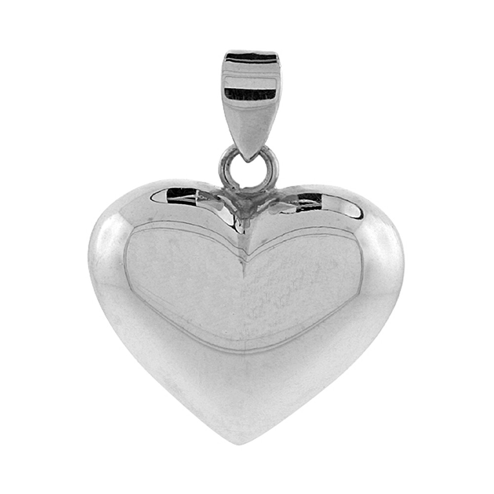Sterling Silver 25mm Polished Heart Pendant