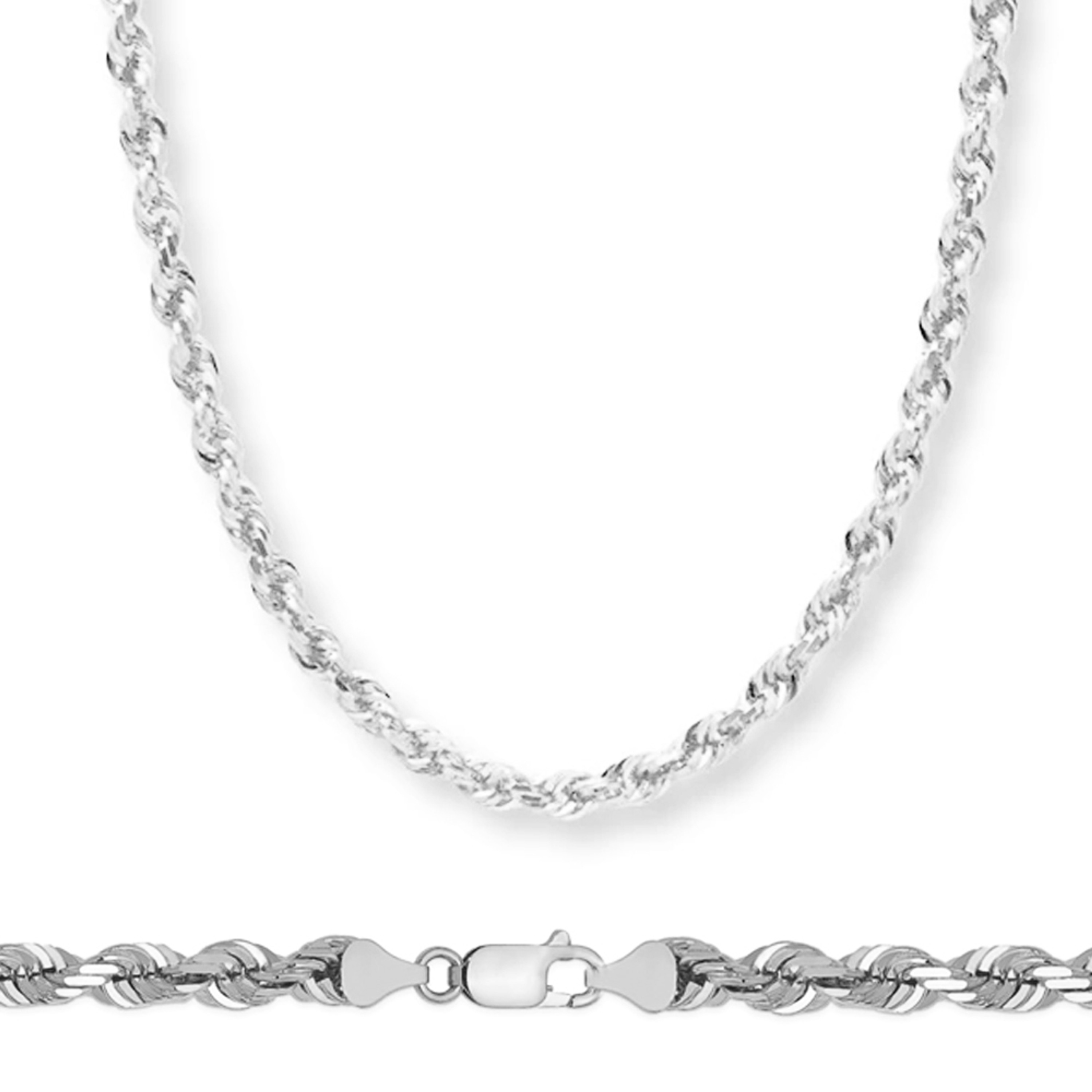 14k White Gold "Nickle Free" 5.0 Mm Italian Rope Chain 20 Inches 14k White Gold "Nickle Free" 5.0 Mm Italian Rope Chain 20 Inches