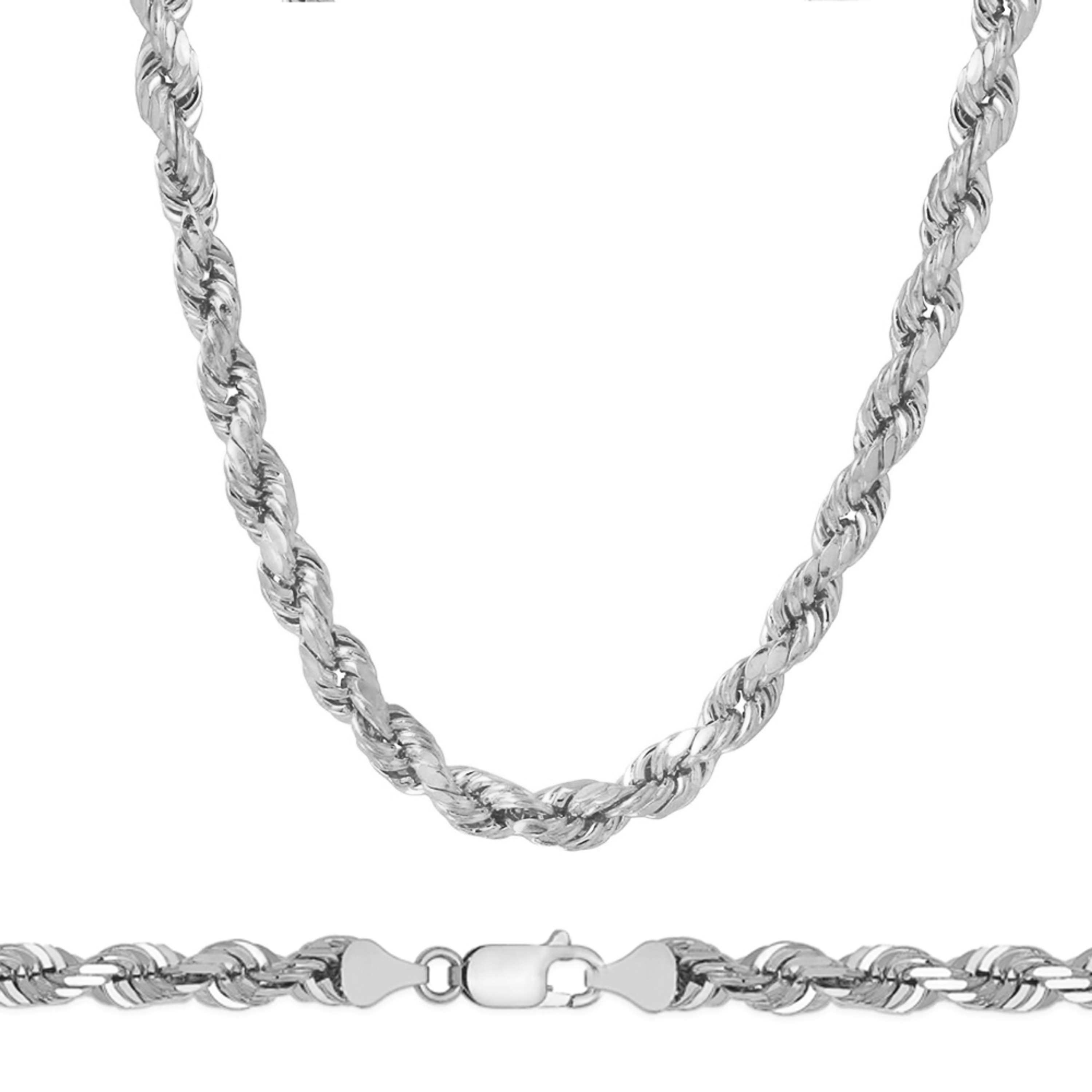 14k White Gold "Nickel Free" 7.0 Mm Italian Rope Chain 20" 14k White Gold "Nickel Free" 7.0 Mm Italian Rope Chain 20"