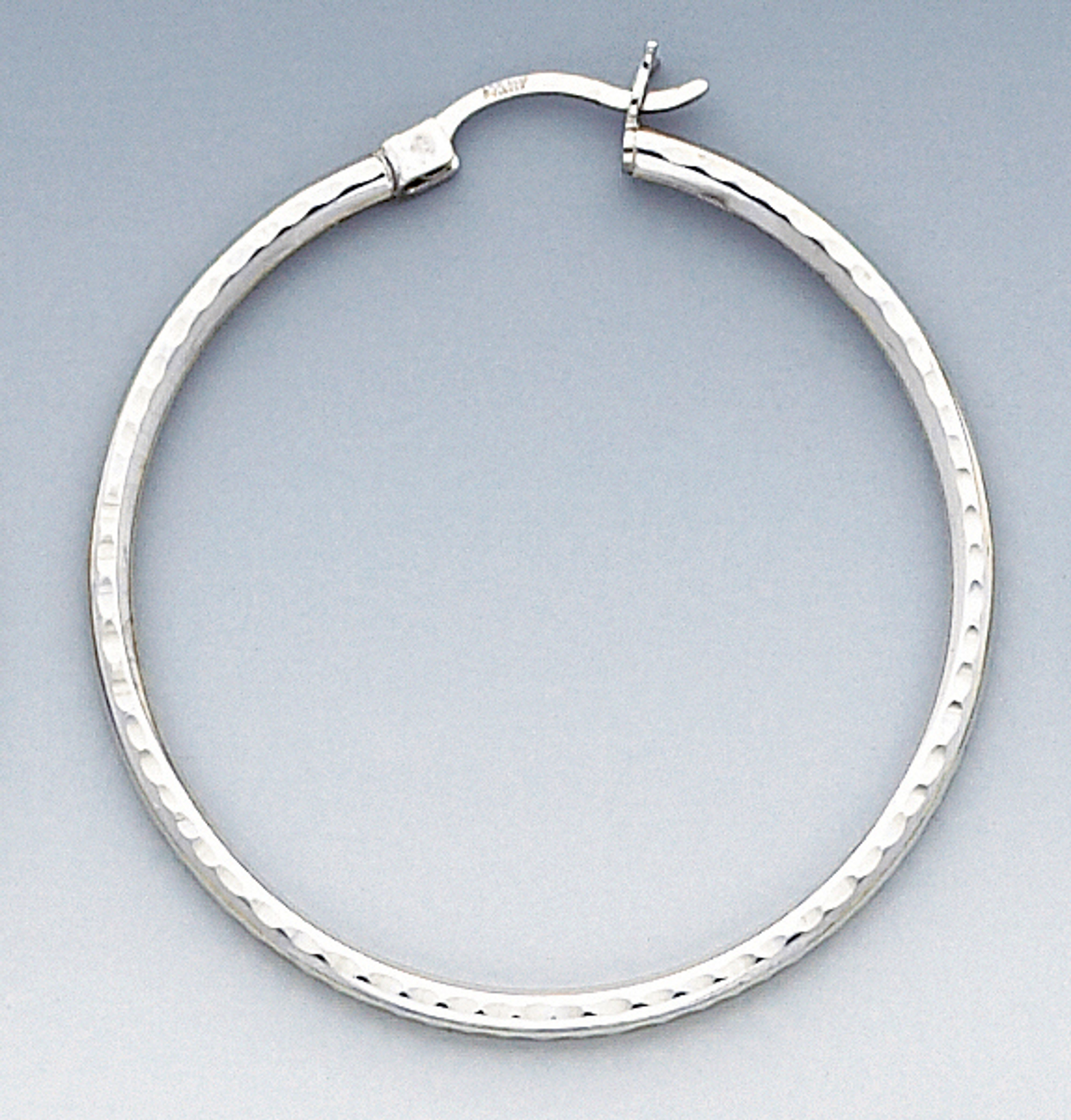 14k White Gold 2mm Thick With 41.8mm in Diameter Hoops Earring 14k White Gold 2mm Thick With 41.8mm in Diameter Hoops Earring