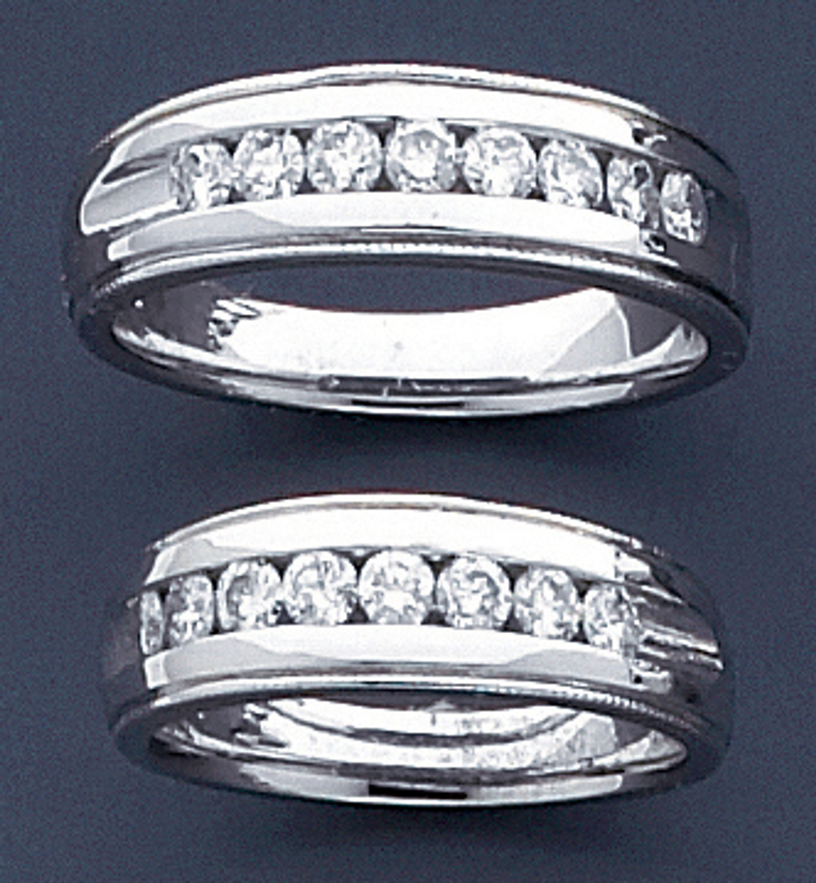 14k White Gold Matching Wedding Bands 8 Diamonds In Th 14k White Gold Matching Wedding Bands 8 Diamonds In Th