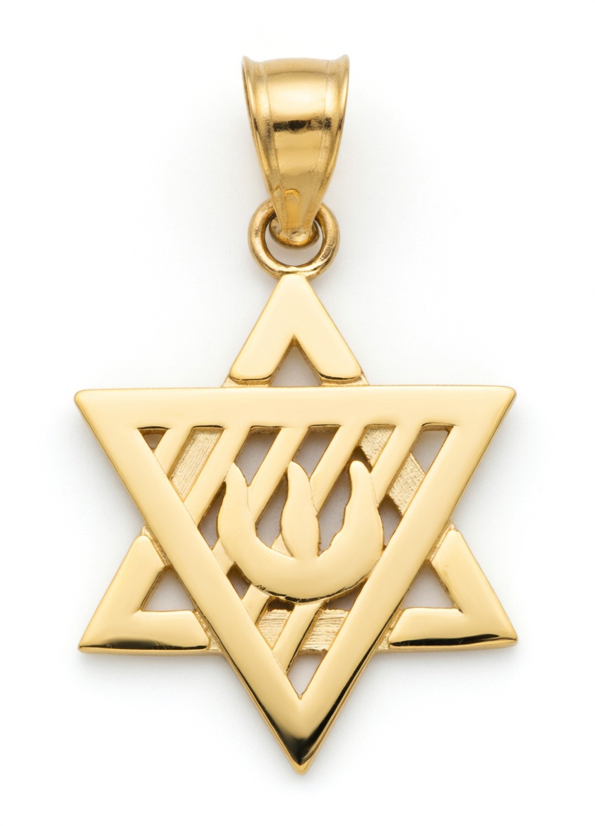 14k Gold 24mm Star Of David Charm.