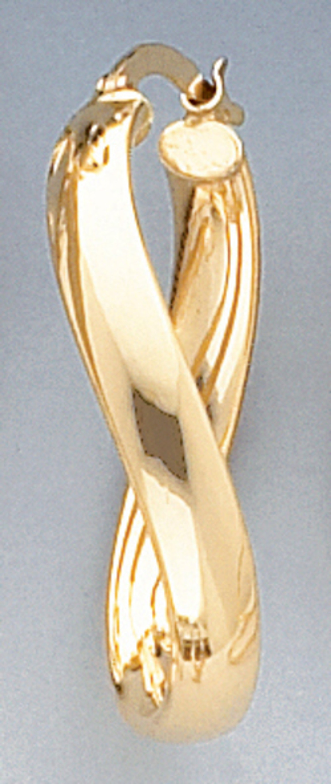 14k Gold Italian 30.3mm Hoop Earrings With Twist Design 14k Gold Italian 30.3mm Hoop Earrings With Twist Design