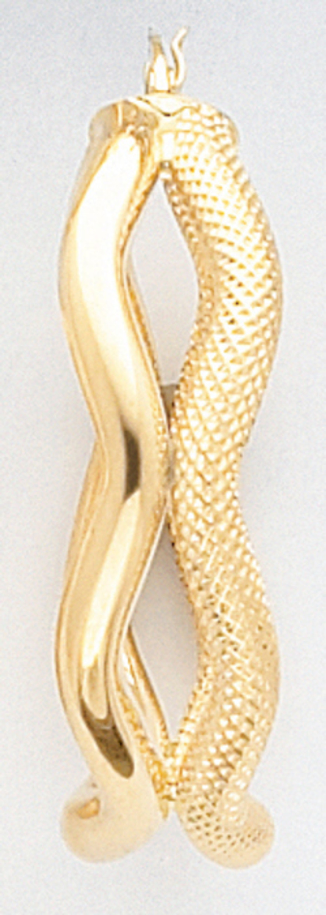 14k Gold Italian 35.55mm Hoop Earrings With Twist Design 14k Gold Italian 35.55mm Hoop Earrings With Twist Design