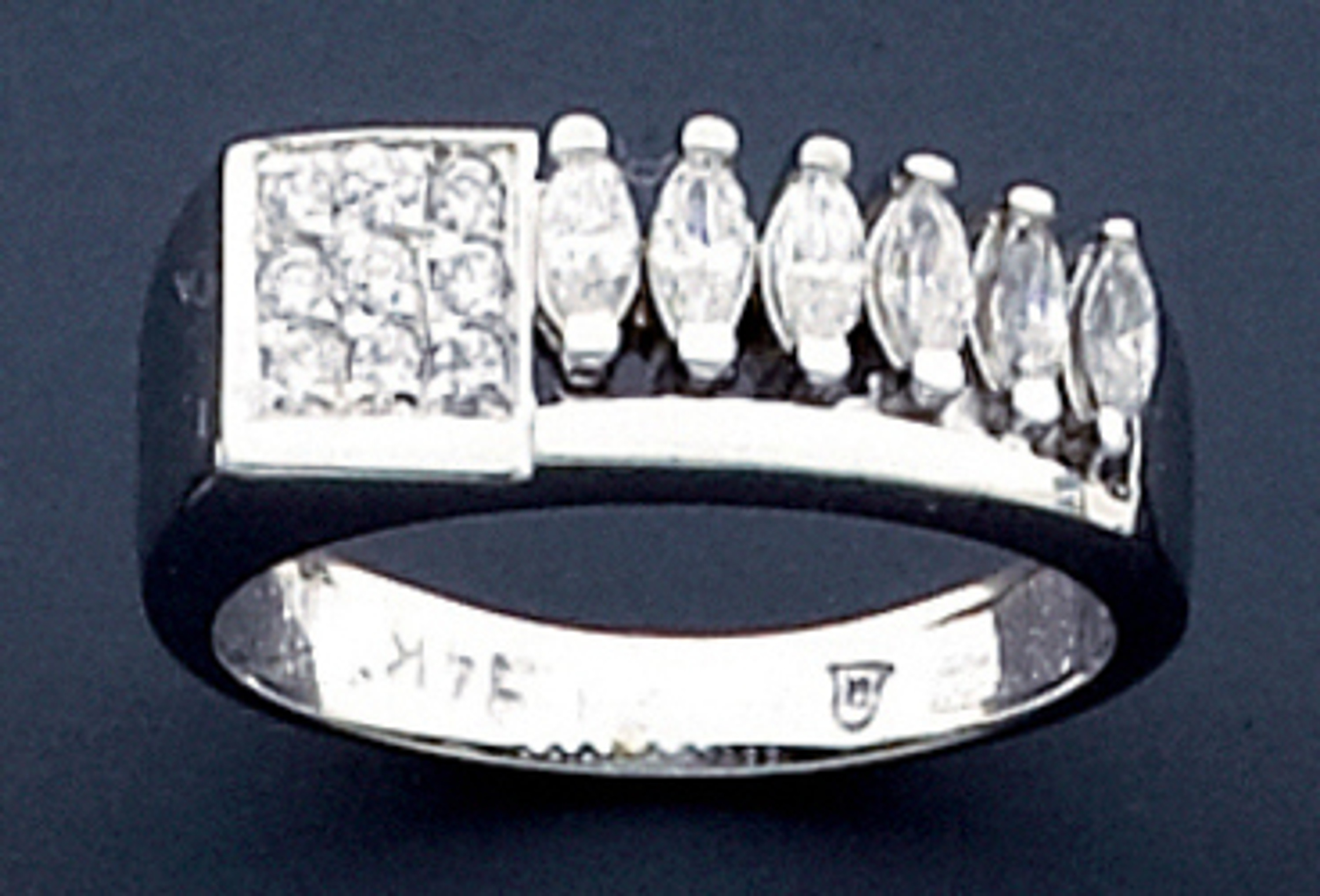 14K White Gold 7.4mm Ring With 1ct. Cubic Zirconia 14K White Gold 7.4mm Ring With 1ct. Cubic Zirconia