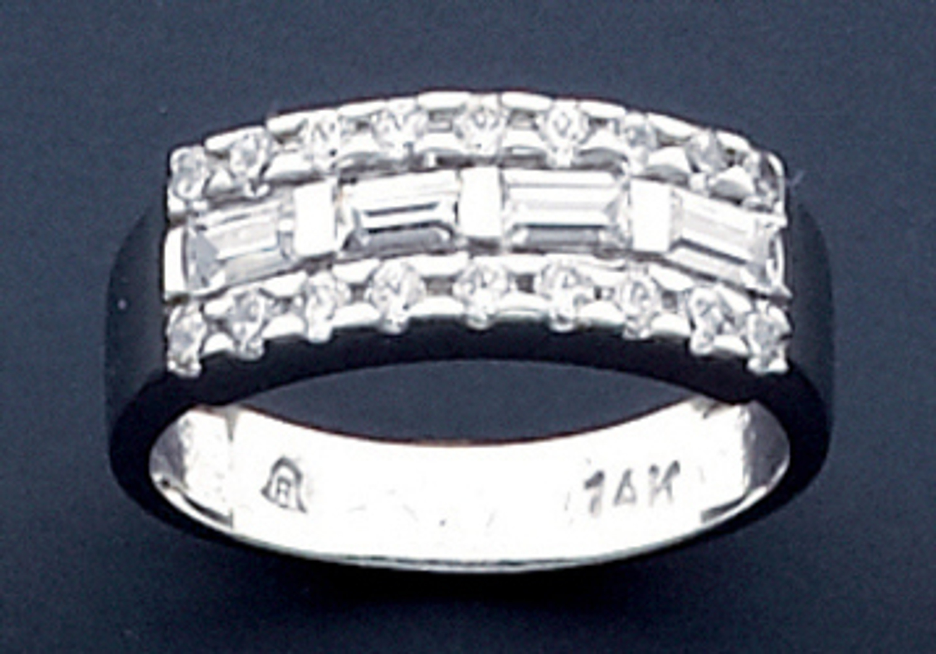 14K White Gold 7.1mm Ring With 0.65ct. Cubic Zirconia 14K White Gold 7.1mm Ring With 0.65ct. Cubic Zirconia