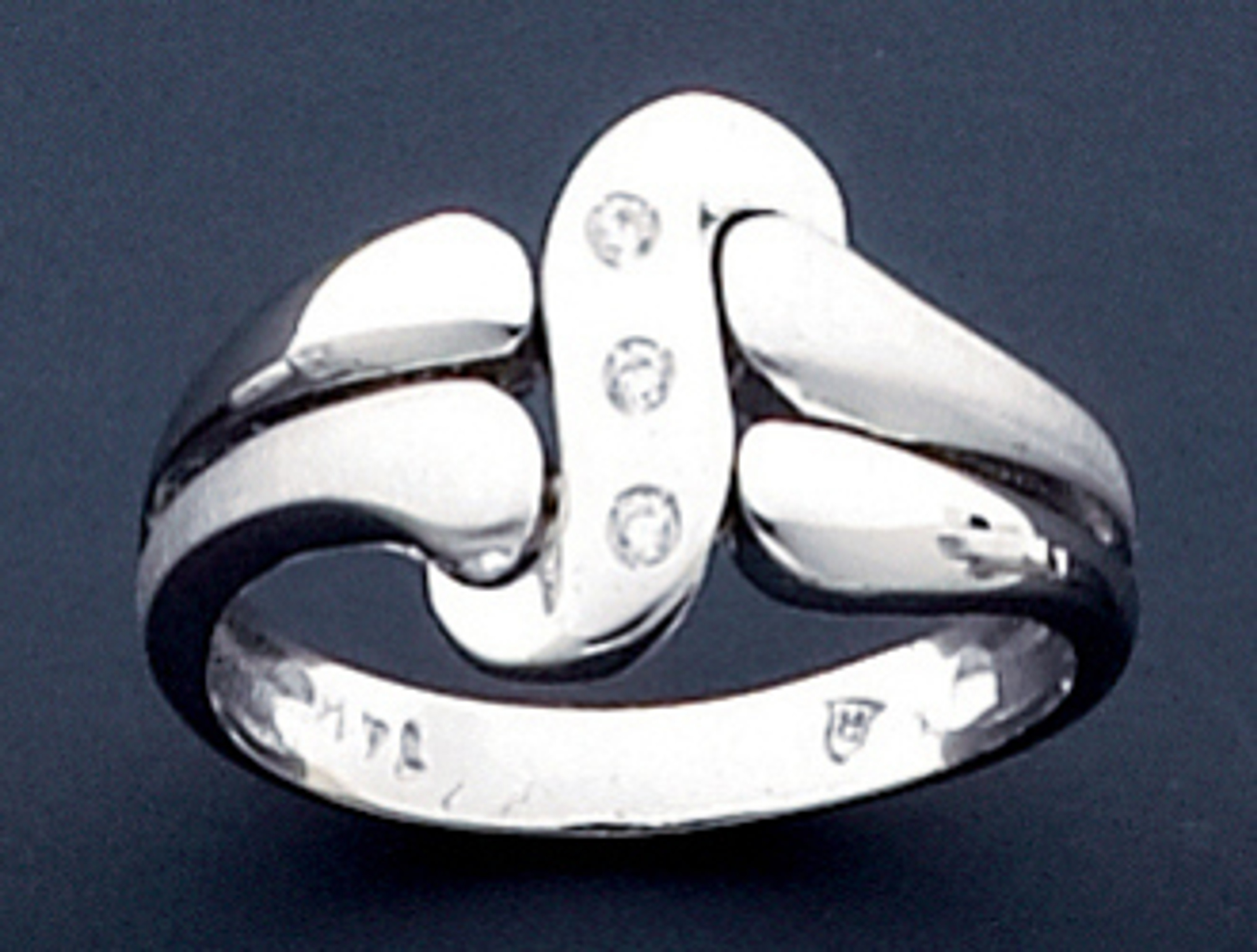 14K White Gold 12.8mm Ring With 0.15ct. Cubic Zirconia 14K White Gold 12.8mm Ring With 0.15ct. Cubic Zirconia