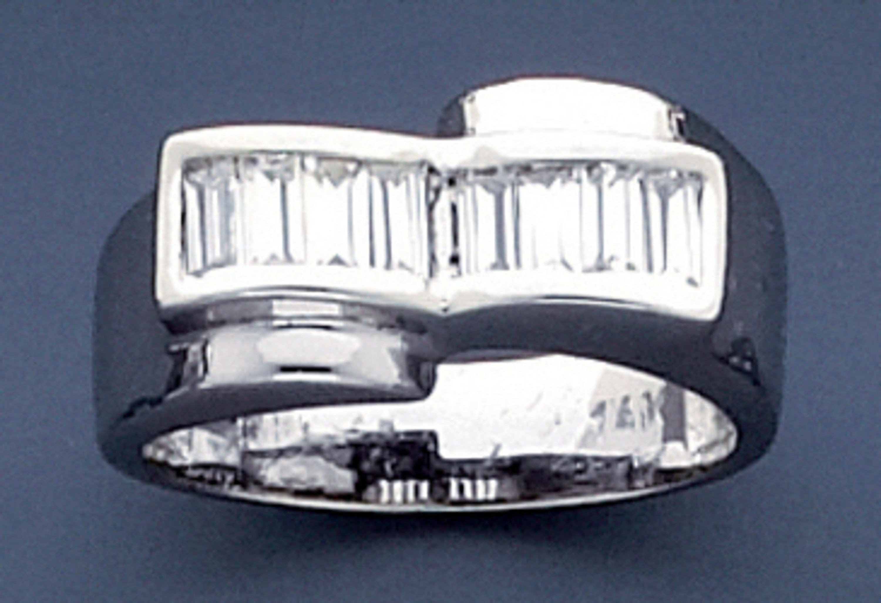 14K White Gold 12.7mm Ring With 1ct. Cubic Zirconia 14K White Gold 12.7mm Ring With 1ct. Cubic Zirconia