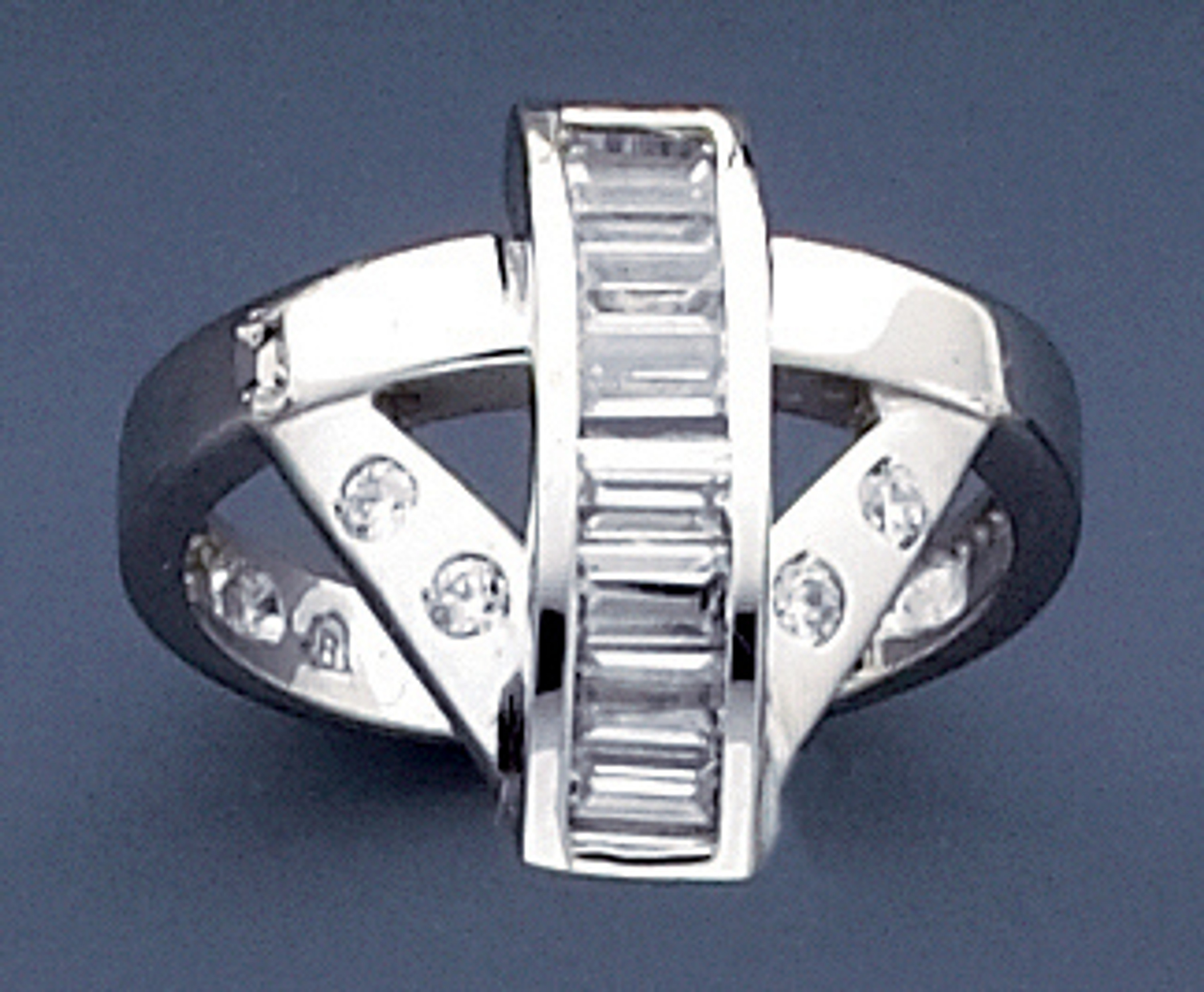14K White Gold 17.1mm Ring With 1ct. Cubic Zirconia 14K White Gold 17.1mm Ring With 1ct. Cubic Zirconia