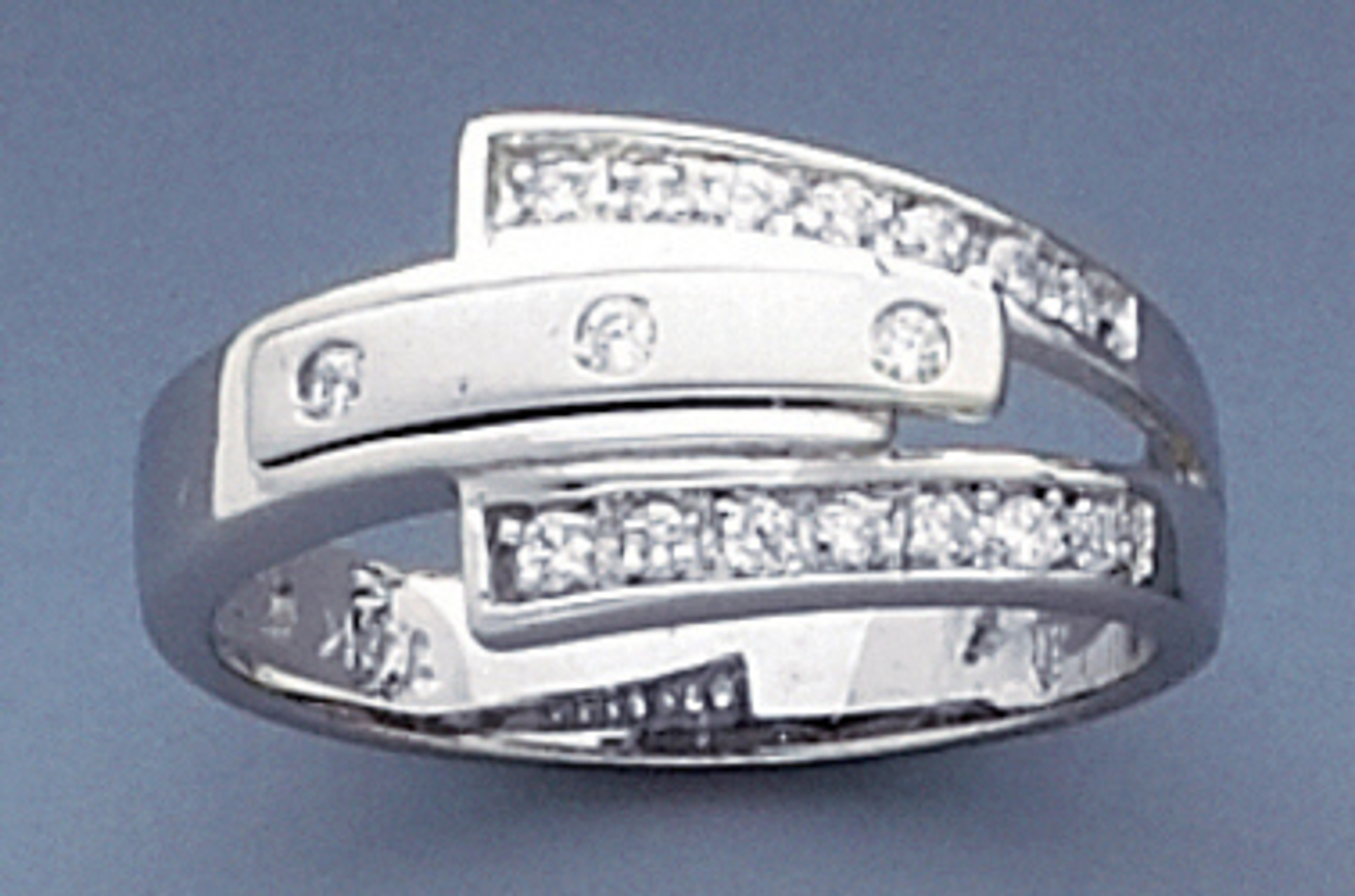 14K White Gold 10.7mm Ring With 0.35ct. Cubic Zirconia 14K White Gold 10.7mm Ring With 0.35ct. Cubic Zirconia