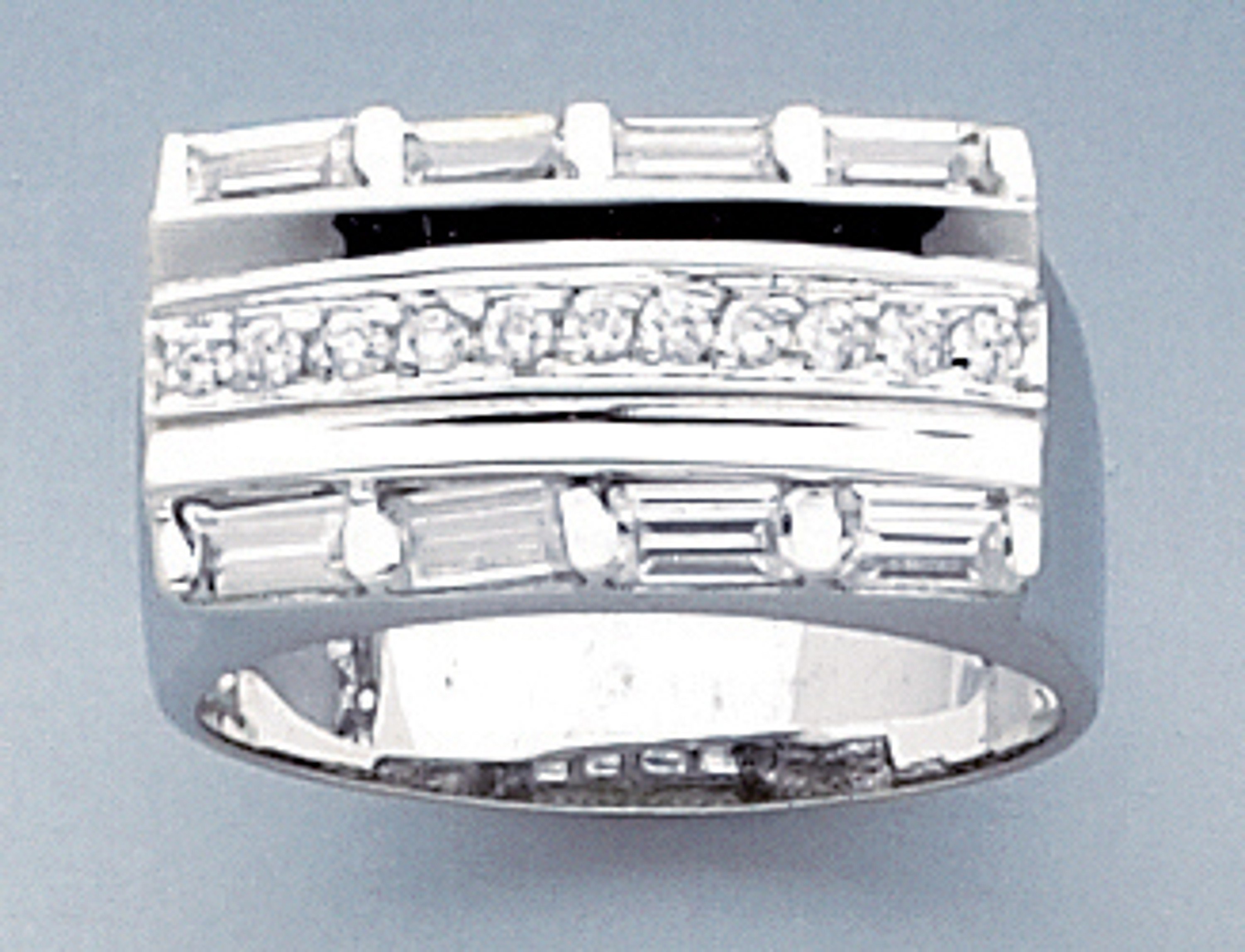 14K White Gold 11.4mm Ring With 0.75ct. Cubic Zirconia 14K White Gold 11.4mm Ring With 0.75ct. Cubic Zirconia