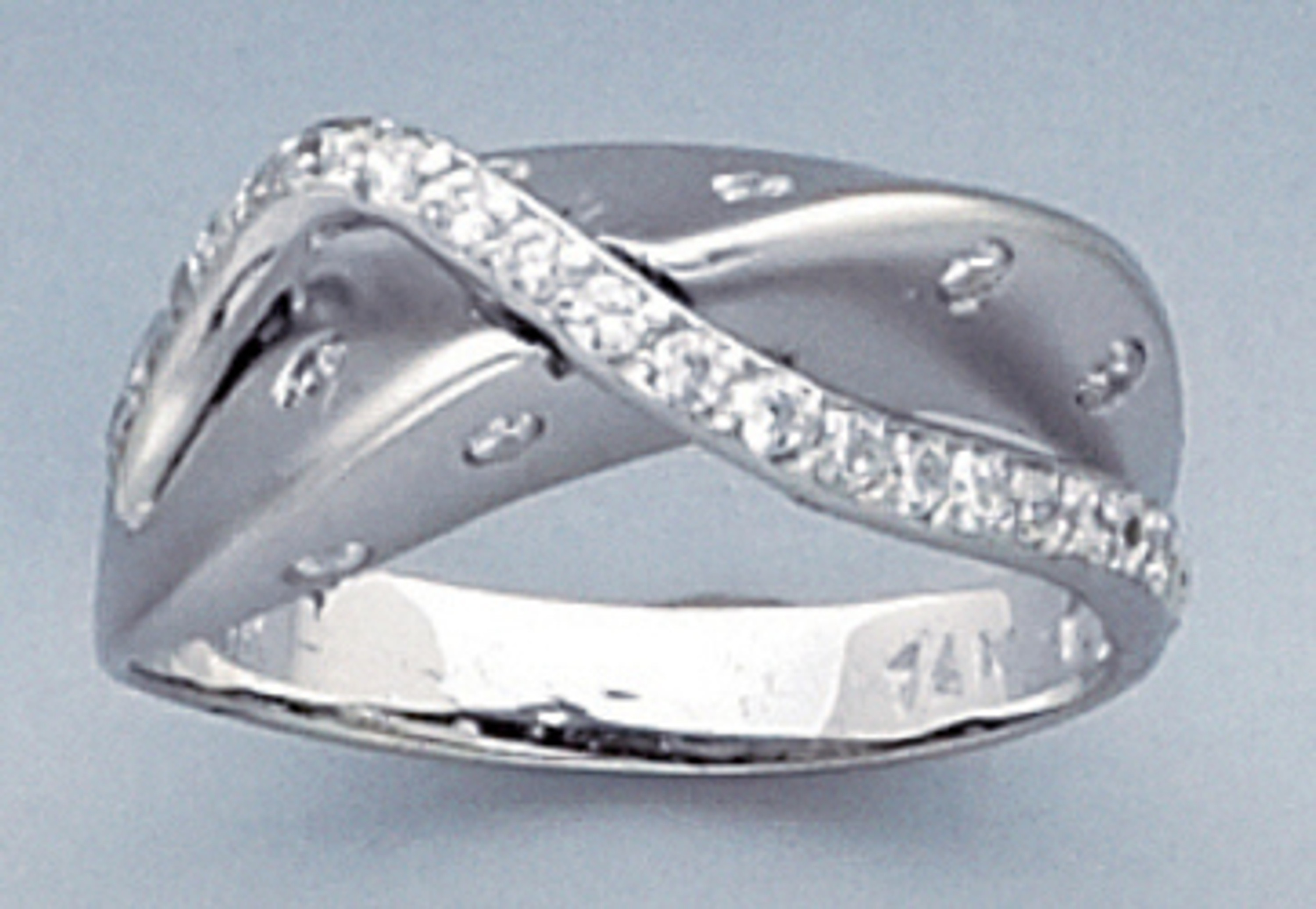 14K White Gold 9.4mm Ring With 0.45ct. Cubic Zirconia 14K White Gold 9.4mm Ring With 0.45ct. Cubic Zirconia