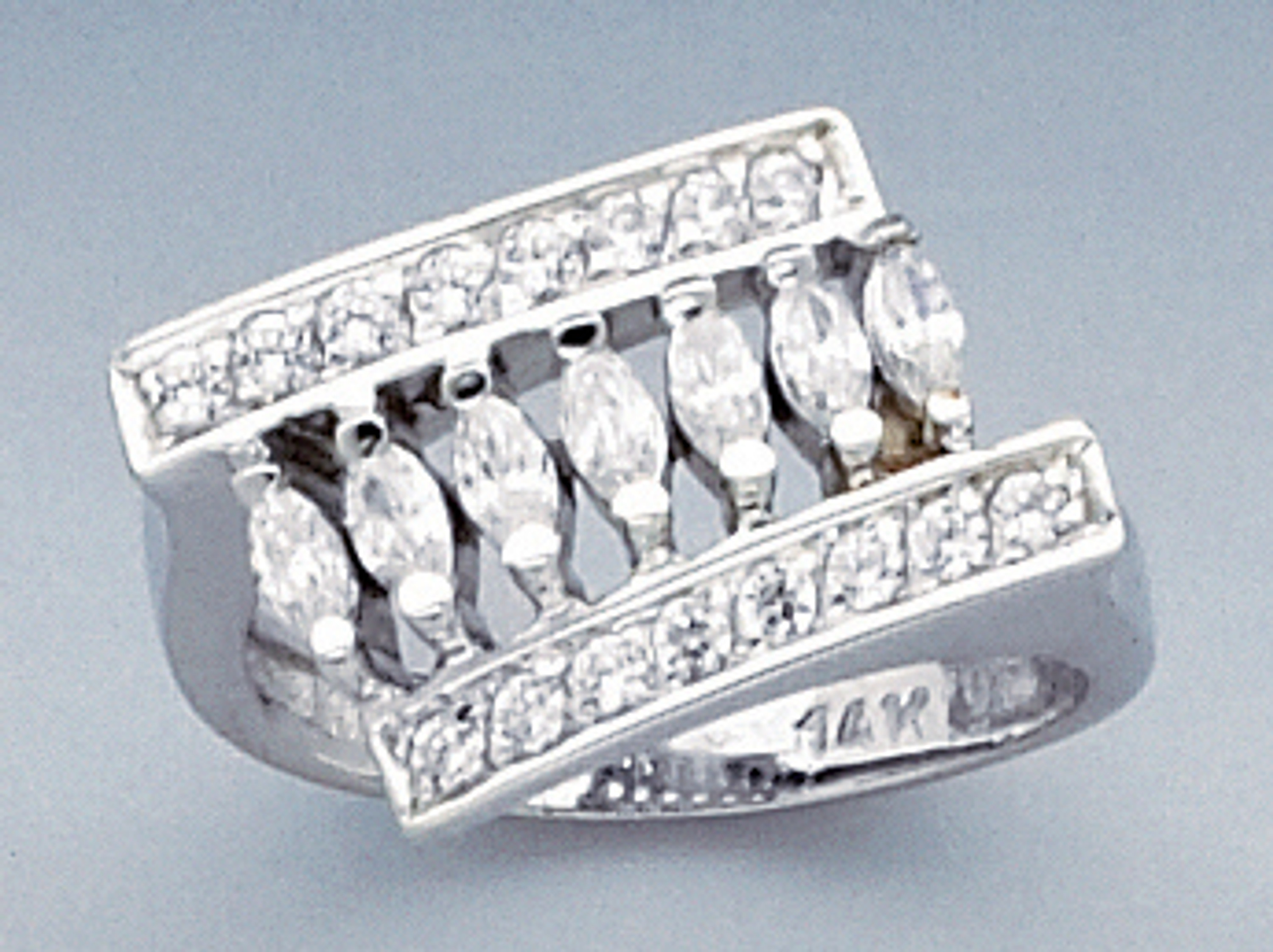14K White Gold 16.3mm Ring With 1.25ct. Cubic Zirconia 14K White Gold 16.3mm Ring With 1.25ct. Cubic Zirconia