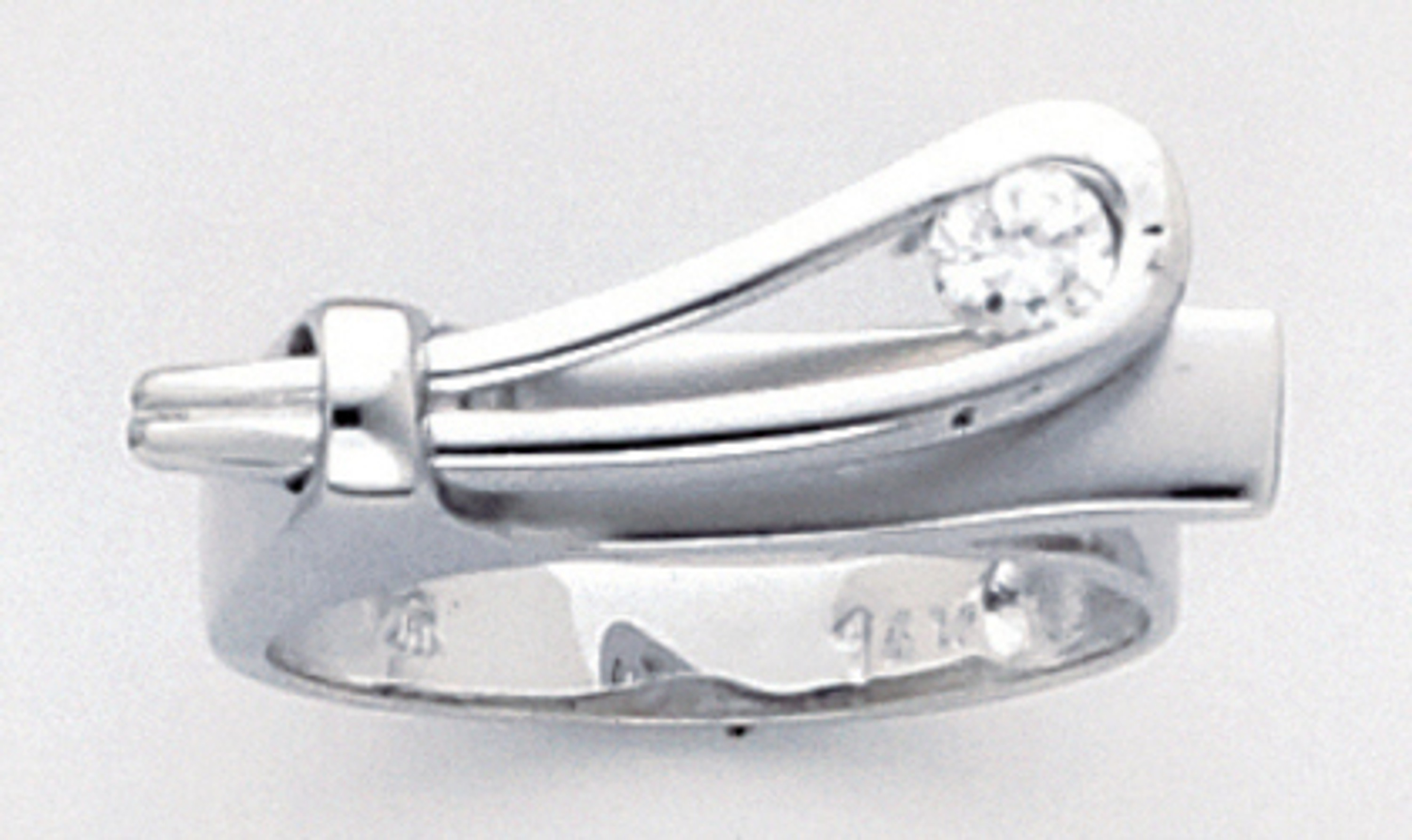 14K White Gold 9.6mm Ring With 0.2ct. Cubic Zirconia 14K White Gold 9.6mm Ring With 0.2ct. Cubic Zirconia