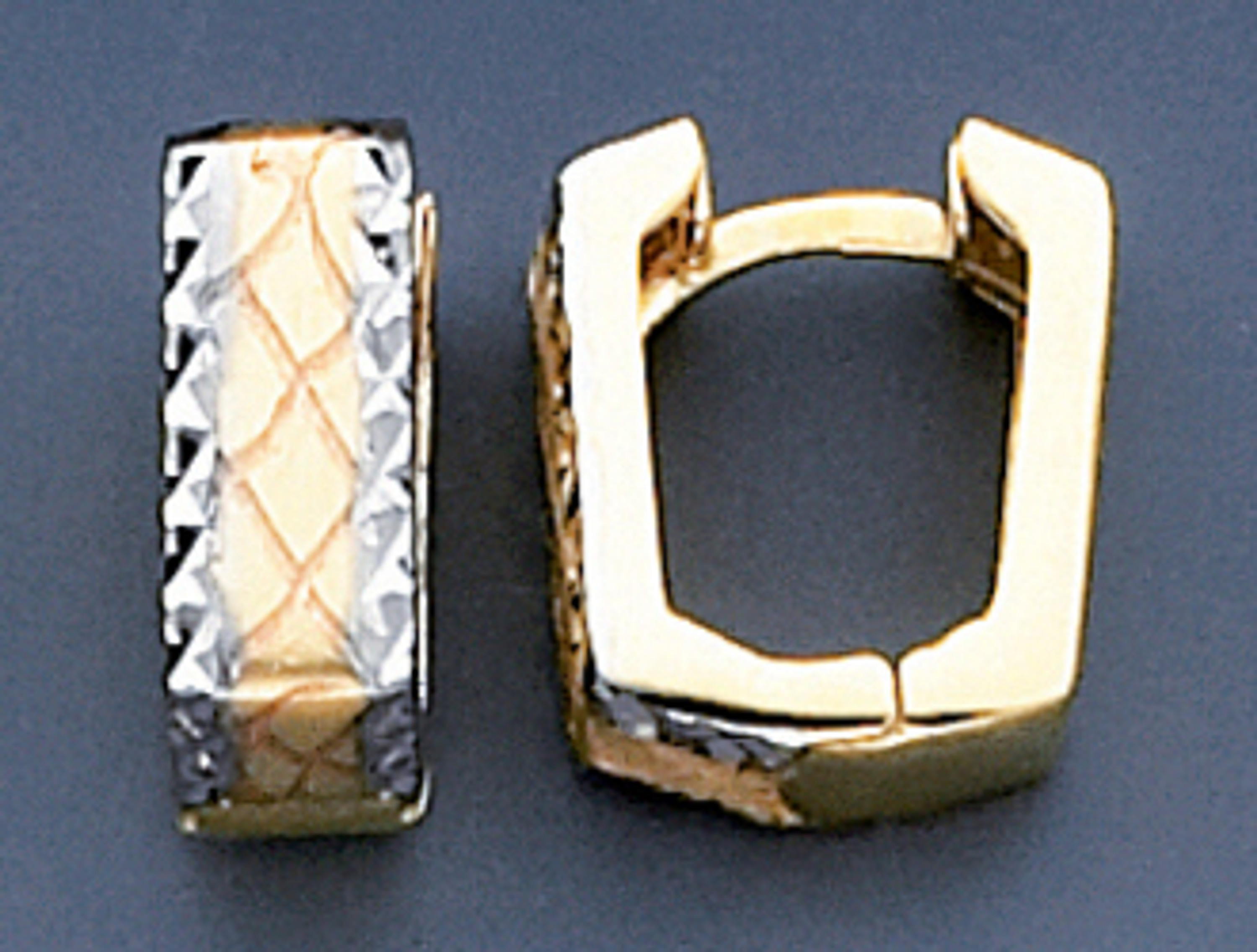 14k Tri Color Gold 14.97mm Huggies Earring. 14k Tri Color Gold 14.97mm Huggies Earring.
