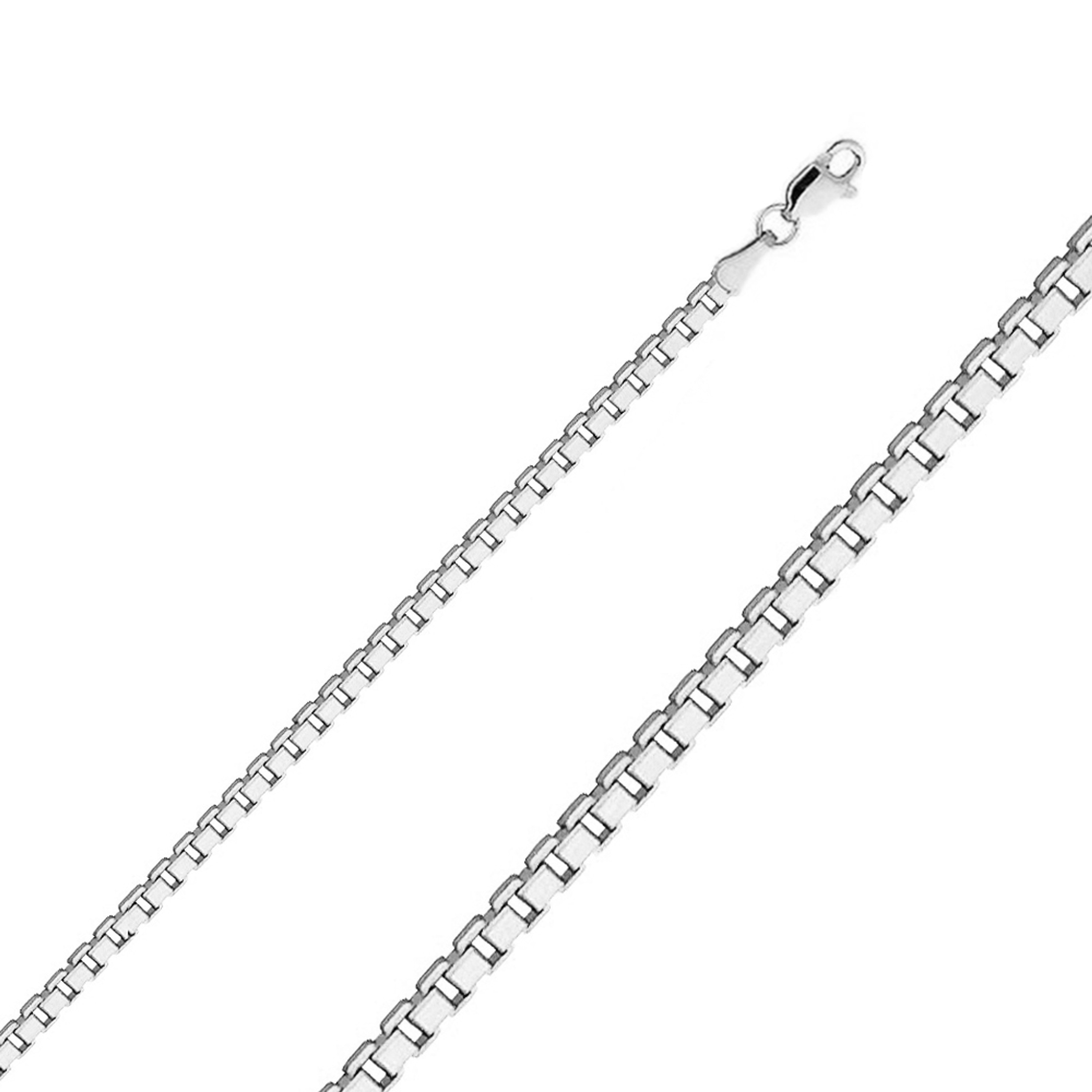 14k White Gold nickel Free 2.3mm Box Chain 16 Inche 14k White Gold nickel Free 2.3mm Box Chain 16 Inche
