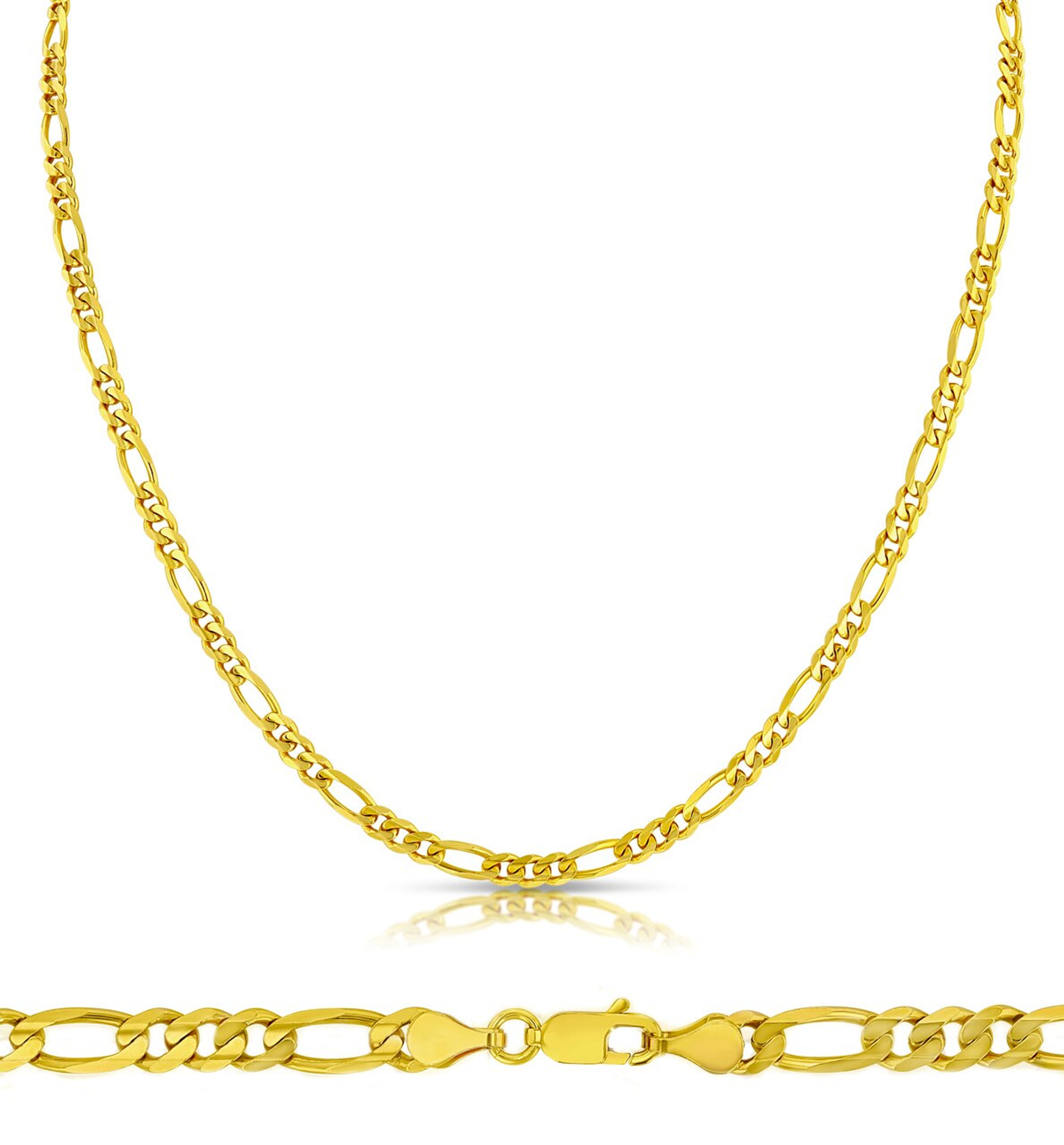 18K Yellow Gold 3.1mm Figaro Chain 16 Inches 18K Yellow Gold 3.1mm Figaro Chain 16 Inches