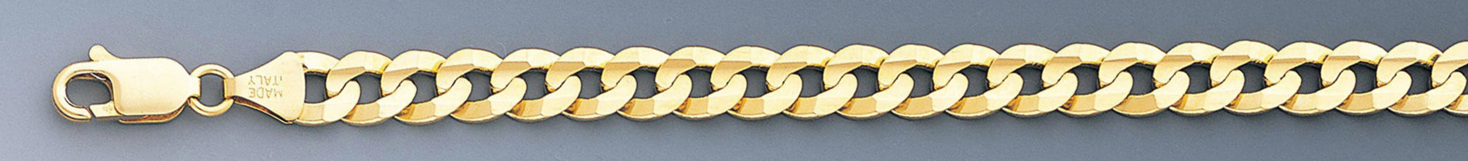 18K Yellow Gold 8mm Flat Curb Chain 20 Inches 18K Yellow Gold 8mm Flat Curb Chain 20 Inches