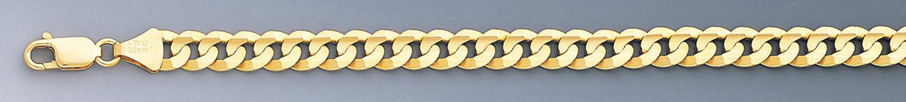 18K Yellow Gold 7mm Flat Curb Chain 22 Inches 18K Yellow Gold 7mm Flat Curb Chain 22 Inches