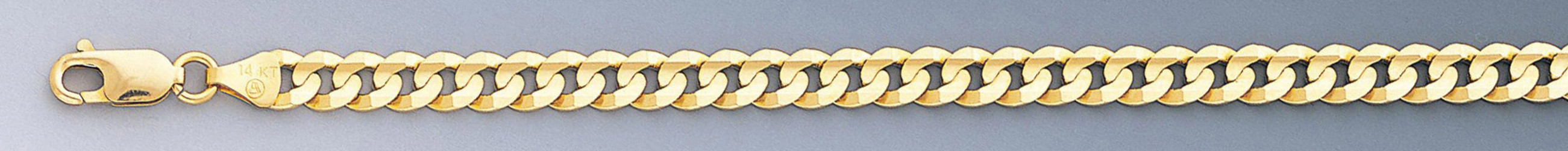 18k Gold 6mm Flat Curb Bracelet 8 In"
