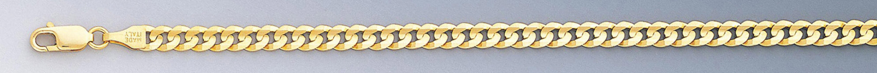 18k Gold 5mm Flat Curb Bracelet 8 In"