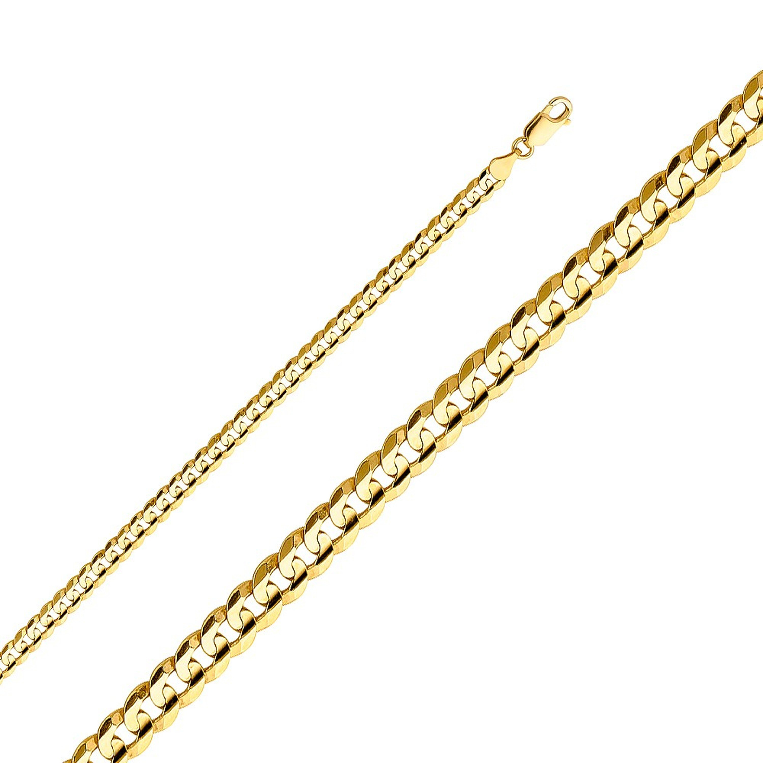 18K Yellow Gold 5mm Flat Curb Chain 16 Inches 18K Yellow Gold 5mm Flat Curb Chain 16 Inches