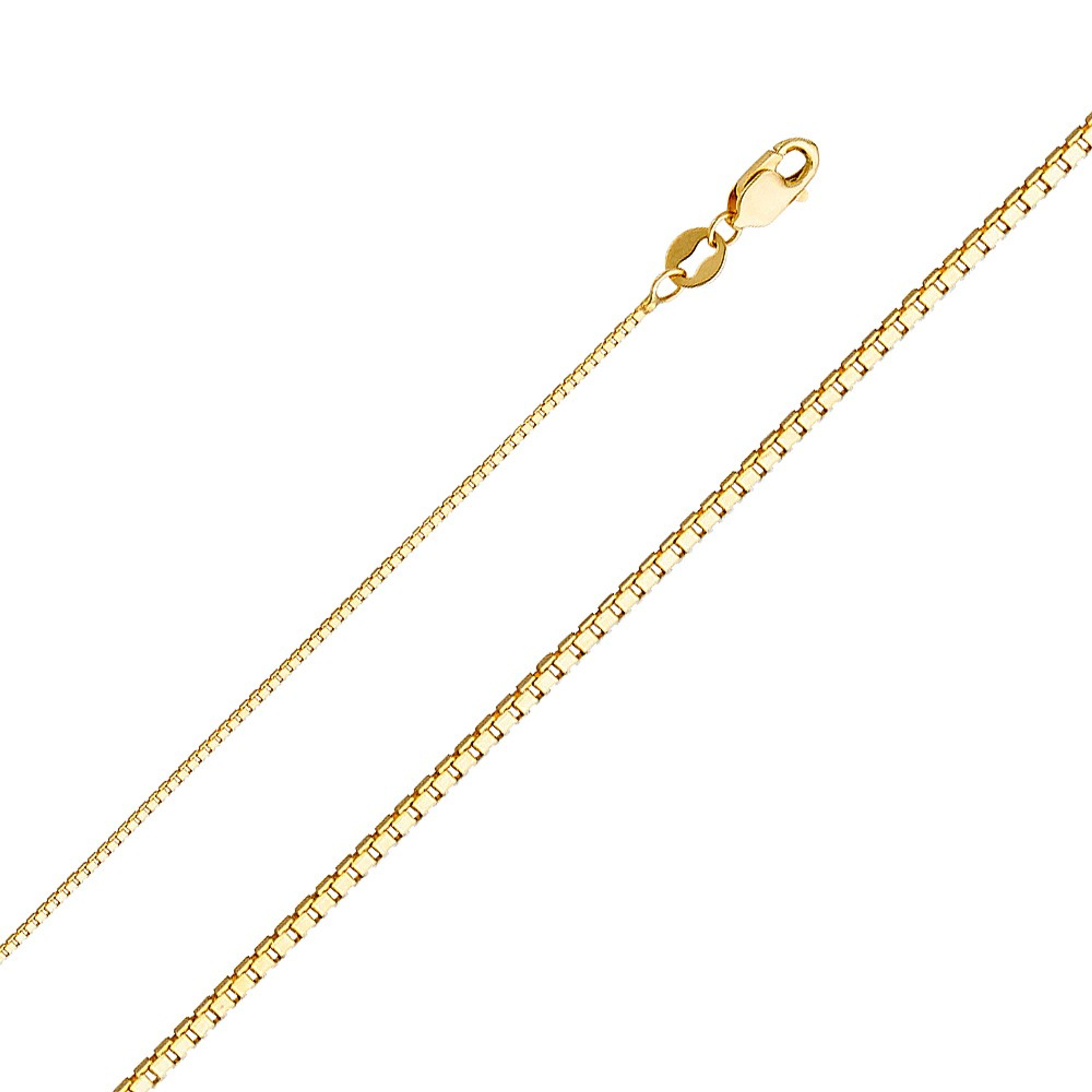 18K Yellow Gold 0.8mm Box Chain 24 Inches 18K Yellow Gold 0.8mm Box Chain 24 Inches