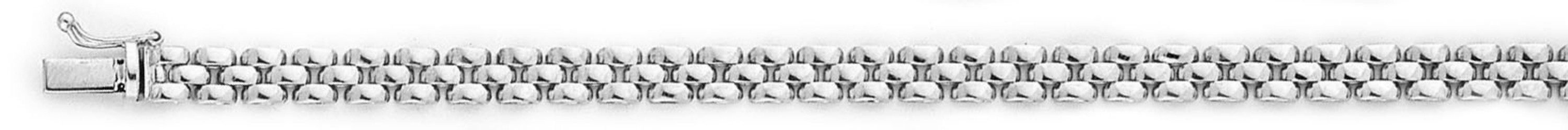 14k White Gold 3 Row 5mm Panther Bracelet 8 In 14k White Gold 3 Row 5mm Panther Bracelet 8 In