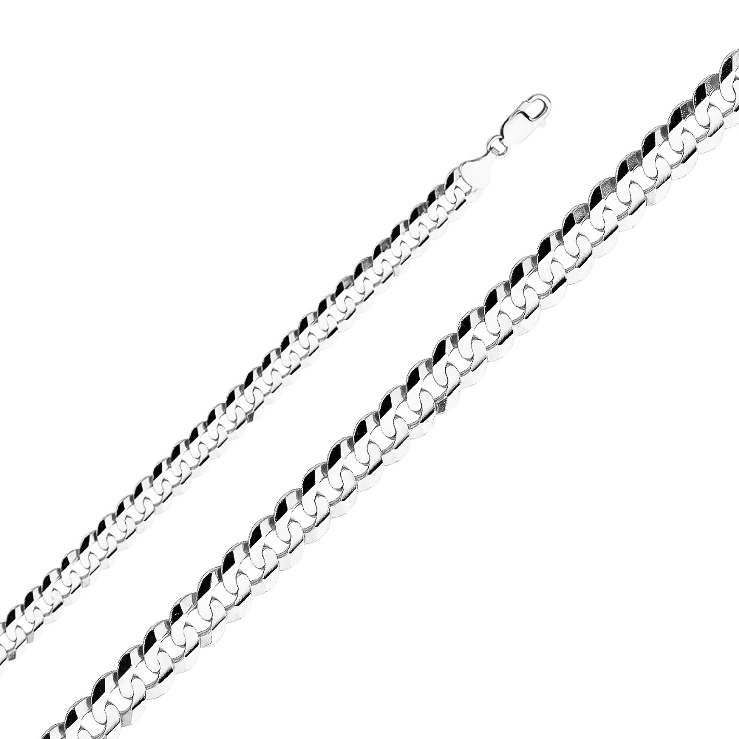 18k White Gold (Nickel Free) 10.0mm Flat Curb Chain 30 Inches 18k White Gold (Nickel Free) 10.0mm Flat Curb Chain 30 Inches
