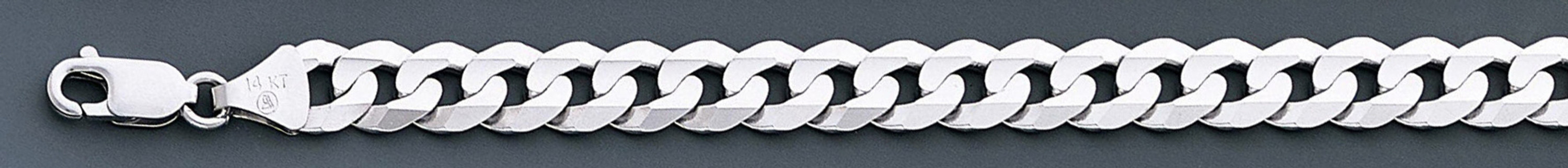 18k White Gold "Nickel Free" 8mm Flat Curb Bracelet 8" 18k White Gold "Nickel Free" 8mm Flat Curb Bracelet 8"
