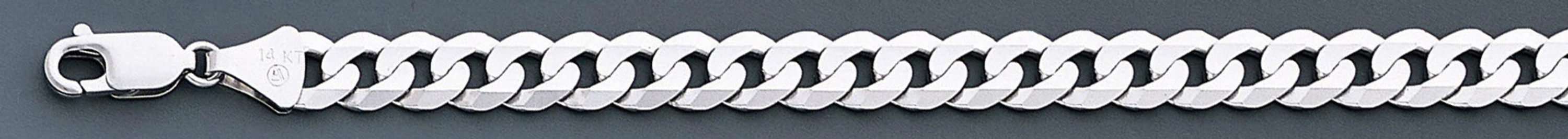 18k White Gold "Nickel Free" 7mm Flat Curb Bracelet 8" 18k White Gold "Nickel Free" 7mm Flat Curb Bracelet 8"