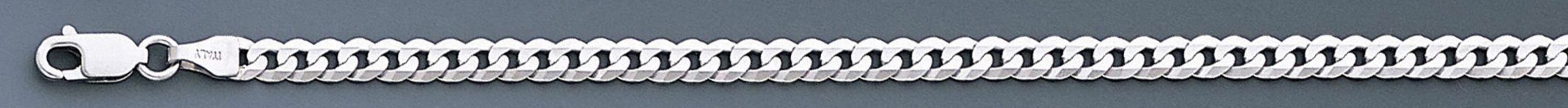 18k White Gold "Nickel Free" 4mm Flat Curb Bracelet 8" 18k White Gold "Nickel Free" 4mm Flat Curb Bracelet 8"