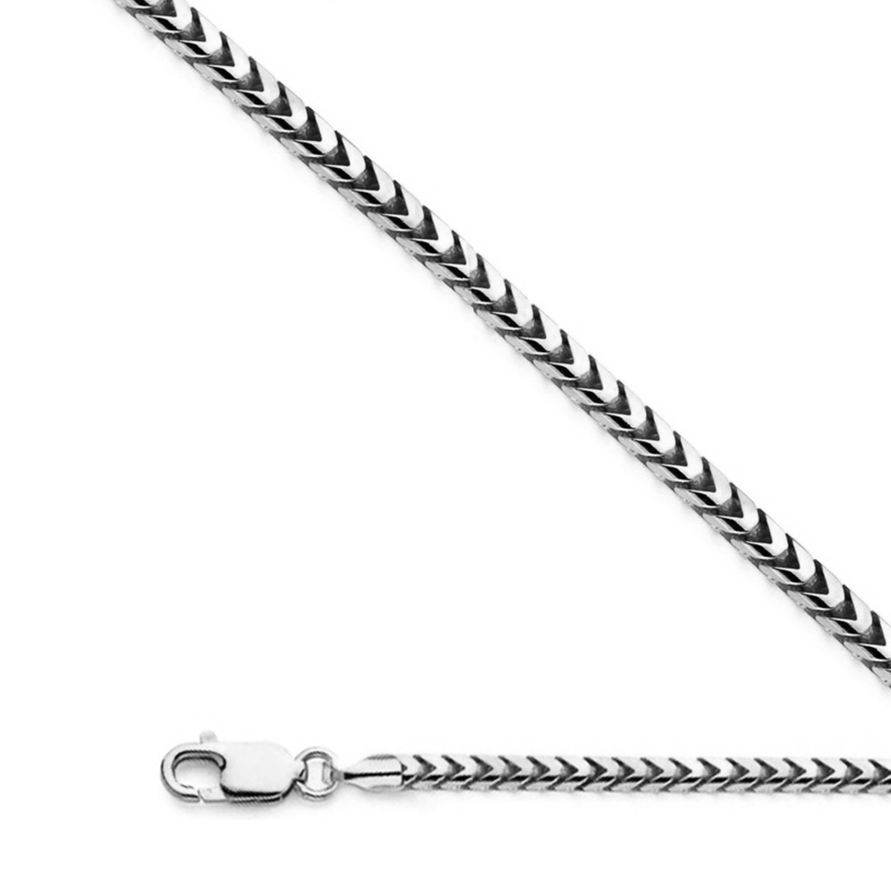 18k White Gold (Nickel Free) 4.0mm Franco Chain 28 Inches 18k White Gold (Nickel Free) 4.0mm Franco Chain 28 Inches