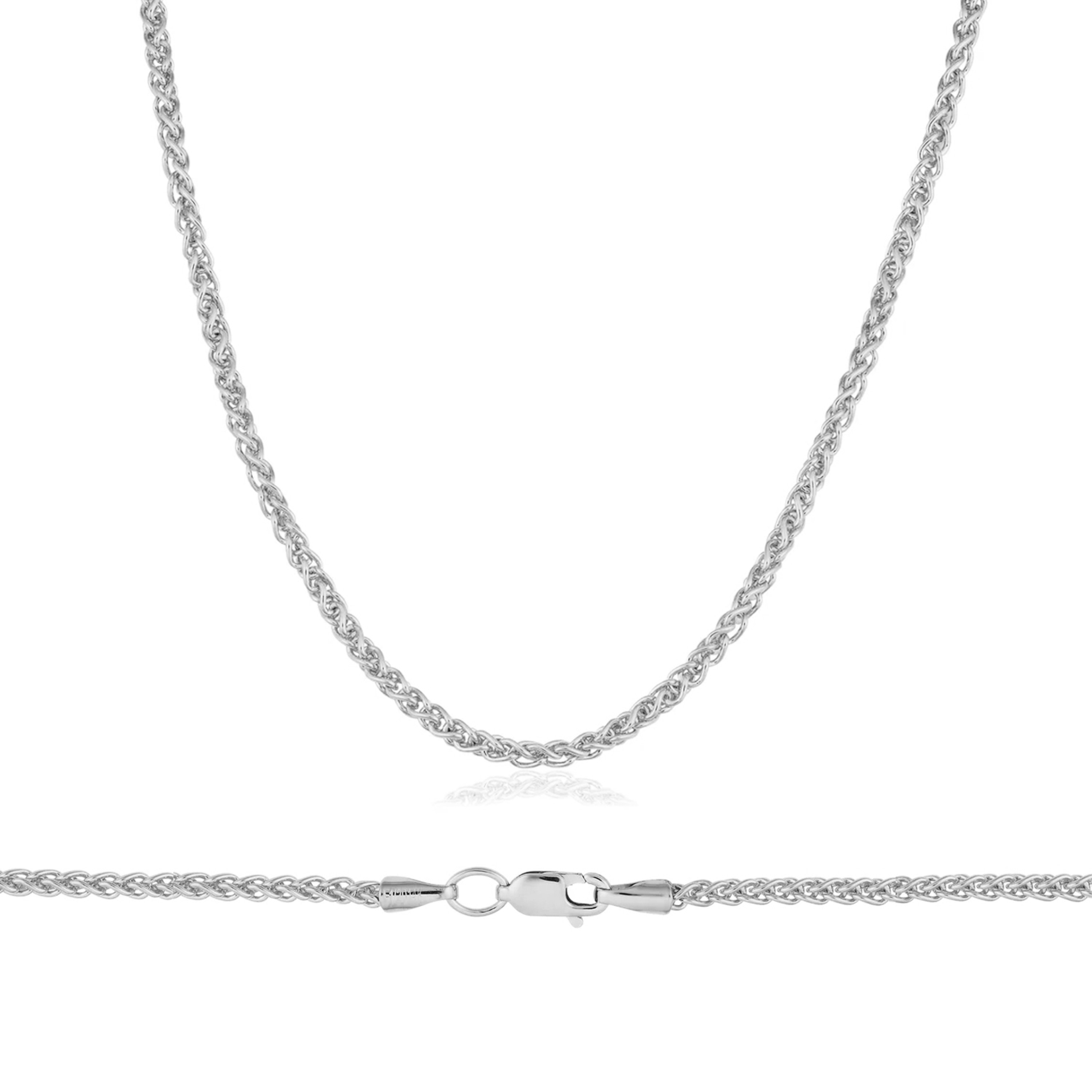 14k White Gold 3.0mm (Nickel Free) Wheat Chain 22 Inches 14k White Gold 3.0mm (Nickel Free) Wheat Chain 22 Inches