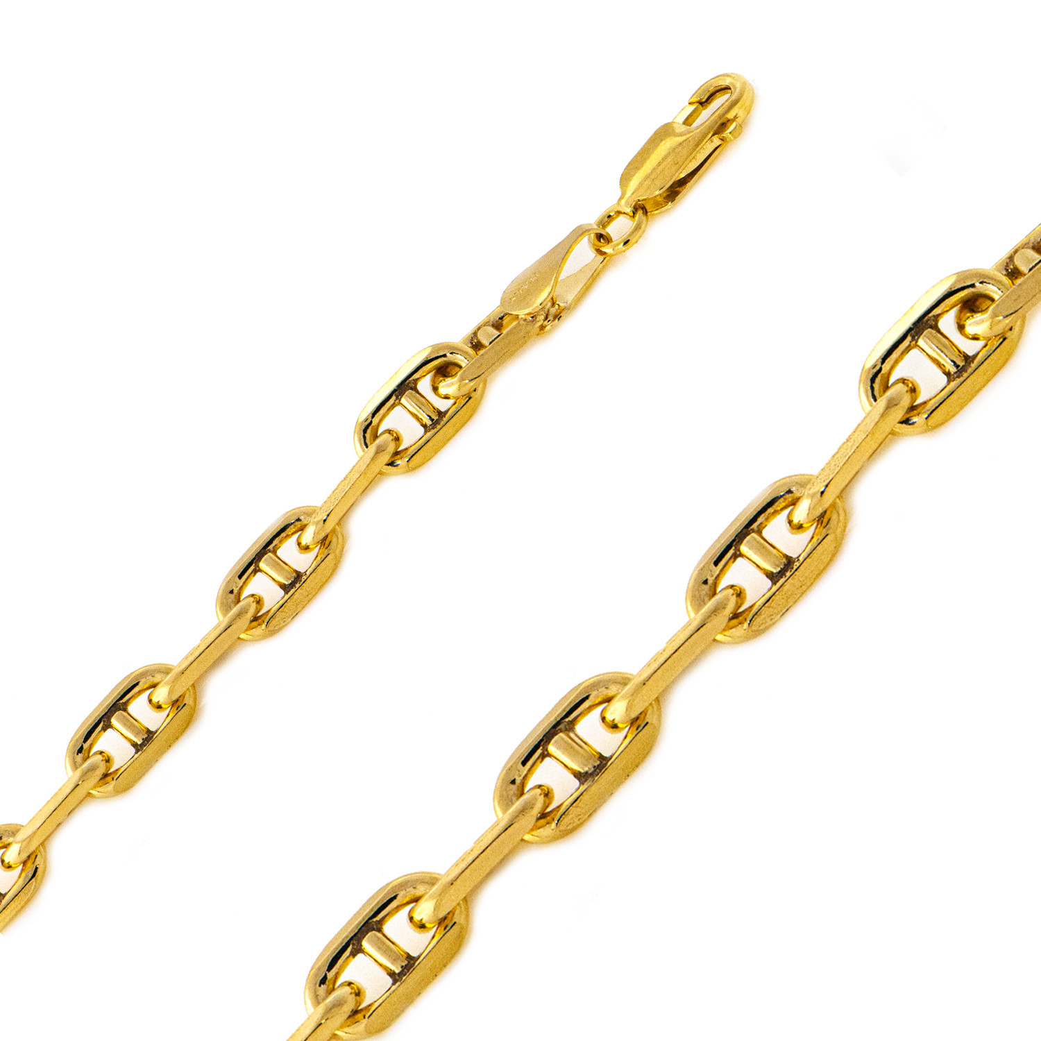 14K Yellow Gold 7.0 mm Anchor Chain 24 Inches