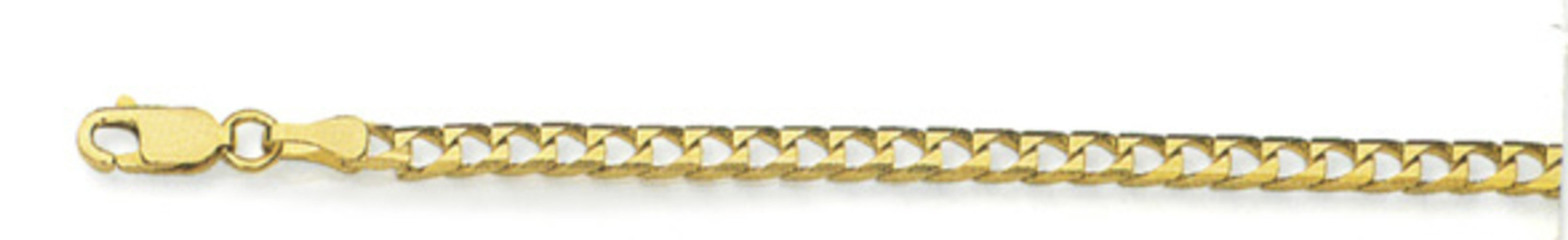 14k Yellow Gold Square Cuban Link Chain, 3mm Wide 30 Inches 14k Yellow Gold Square Cuban Link Chain, 3mm Wide 30 Inches