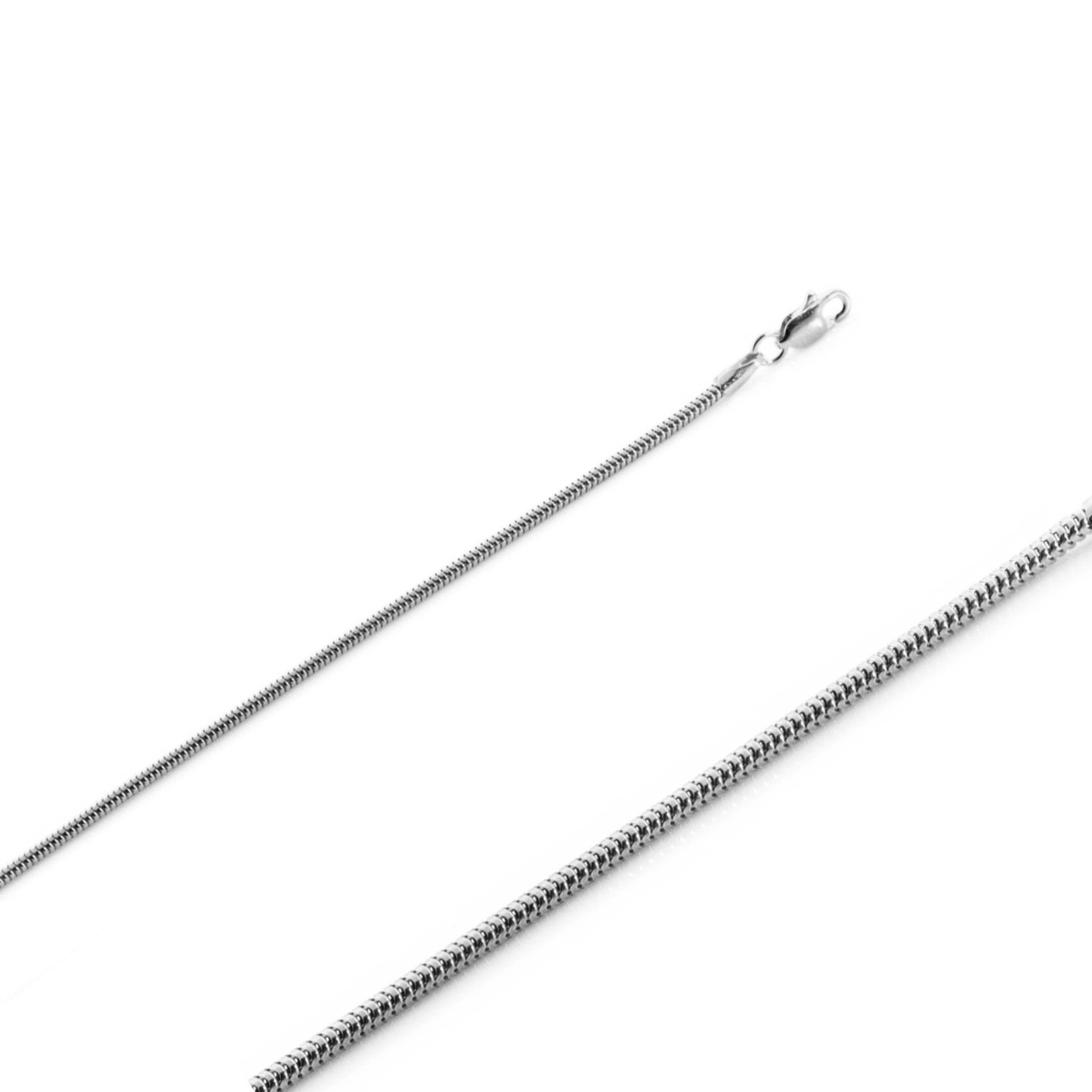 18k White Gold (Nickel Free) 1.4mm Round Snake Chain 22 Inches 18k White Gold (Nickel Free) 1.4mm Round Snake Chain 22 Inches