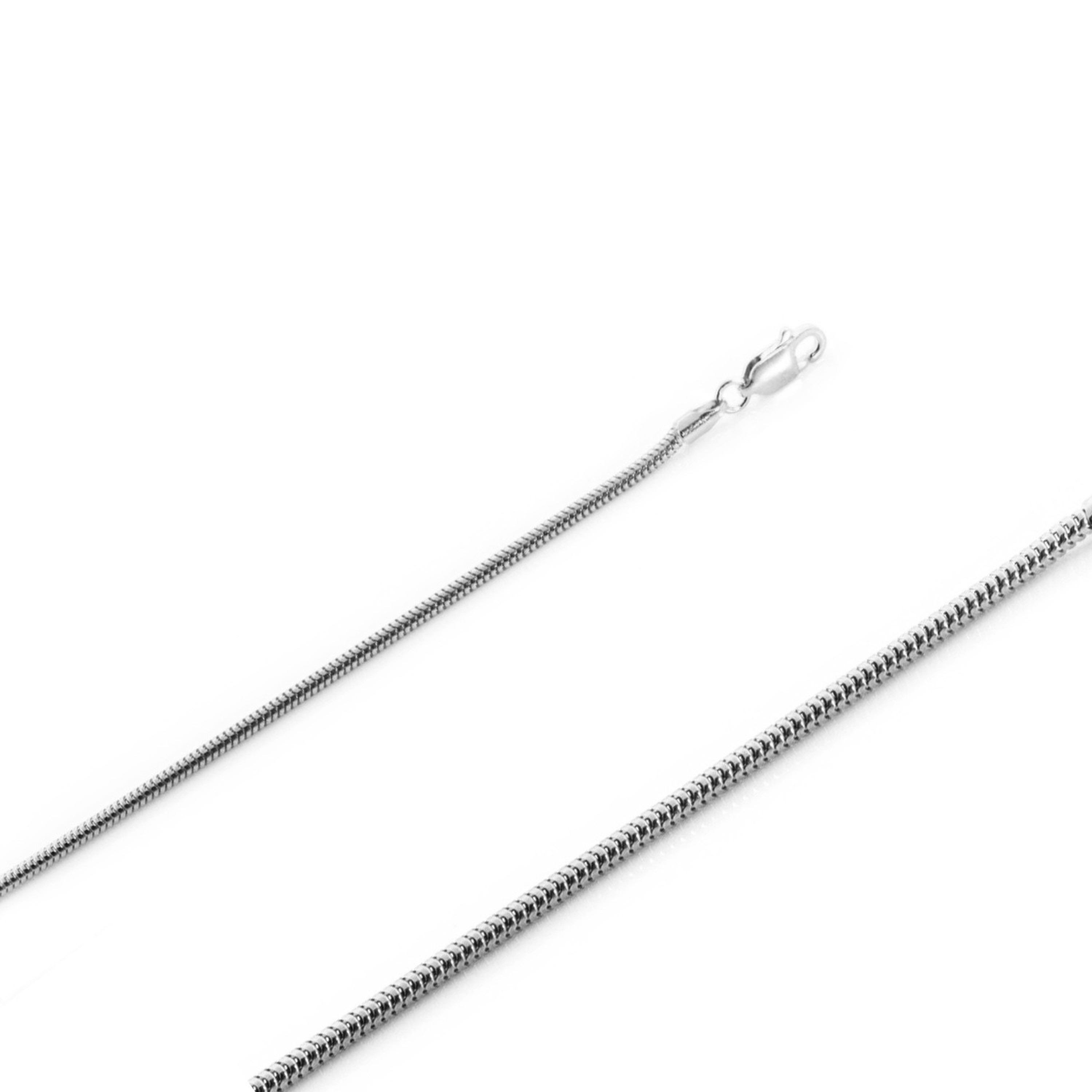 18k White Gold (Nickel Free) 1.6mm Round Snake Chain 18 Inches 18k White Gold (Nickel Free) 1.6mm Round Snake Chain 18 Inches